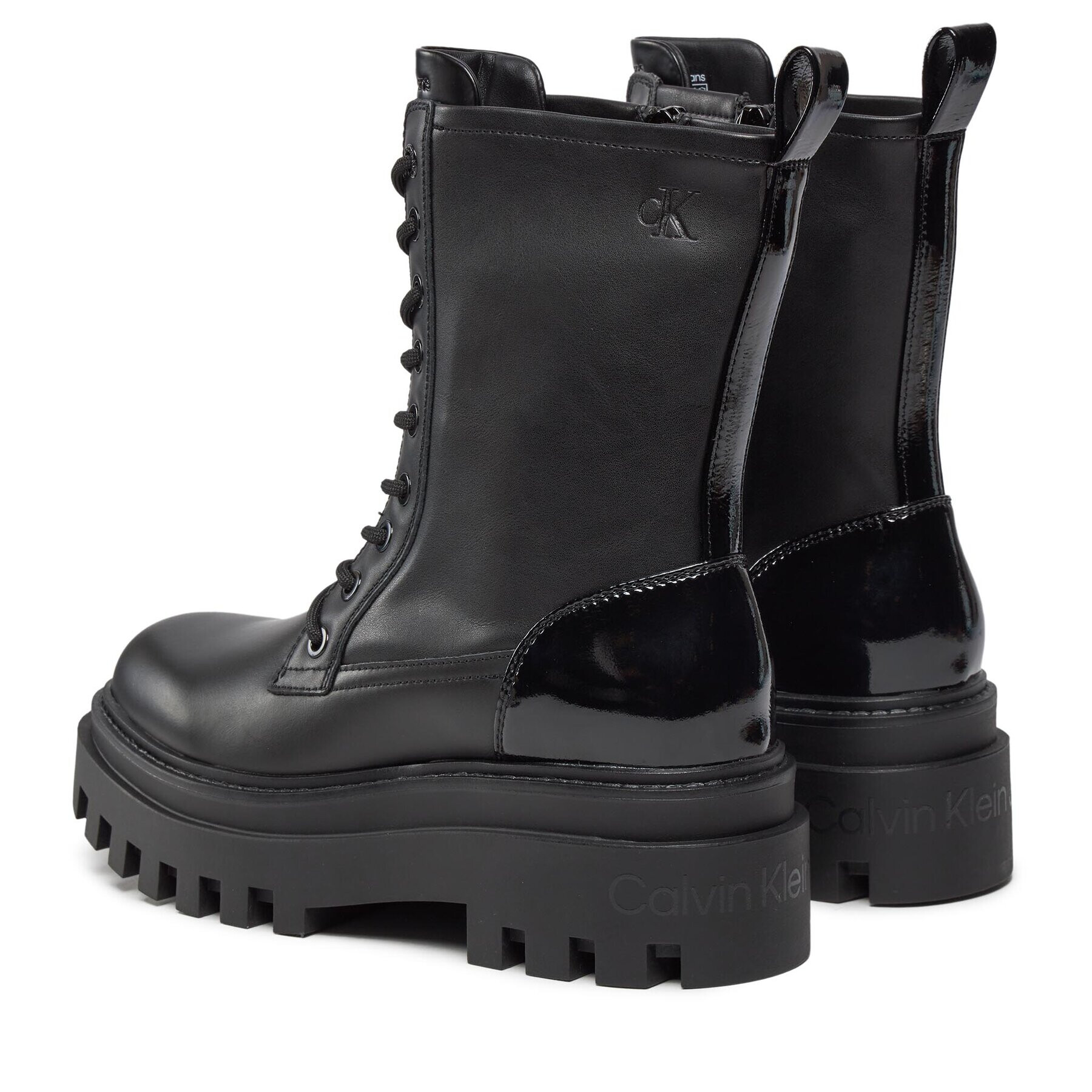 Calvin Klein Jeans Туристически oбувки Chunky Boot Laceup Lth Mg Sat YW0YW01285 Бял - Pepit.bg