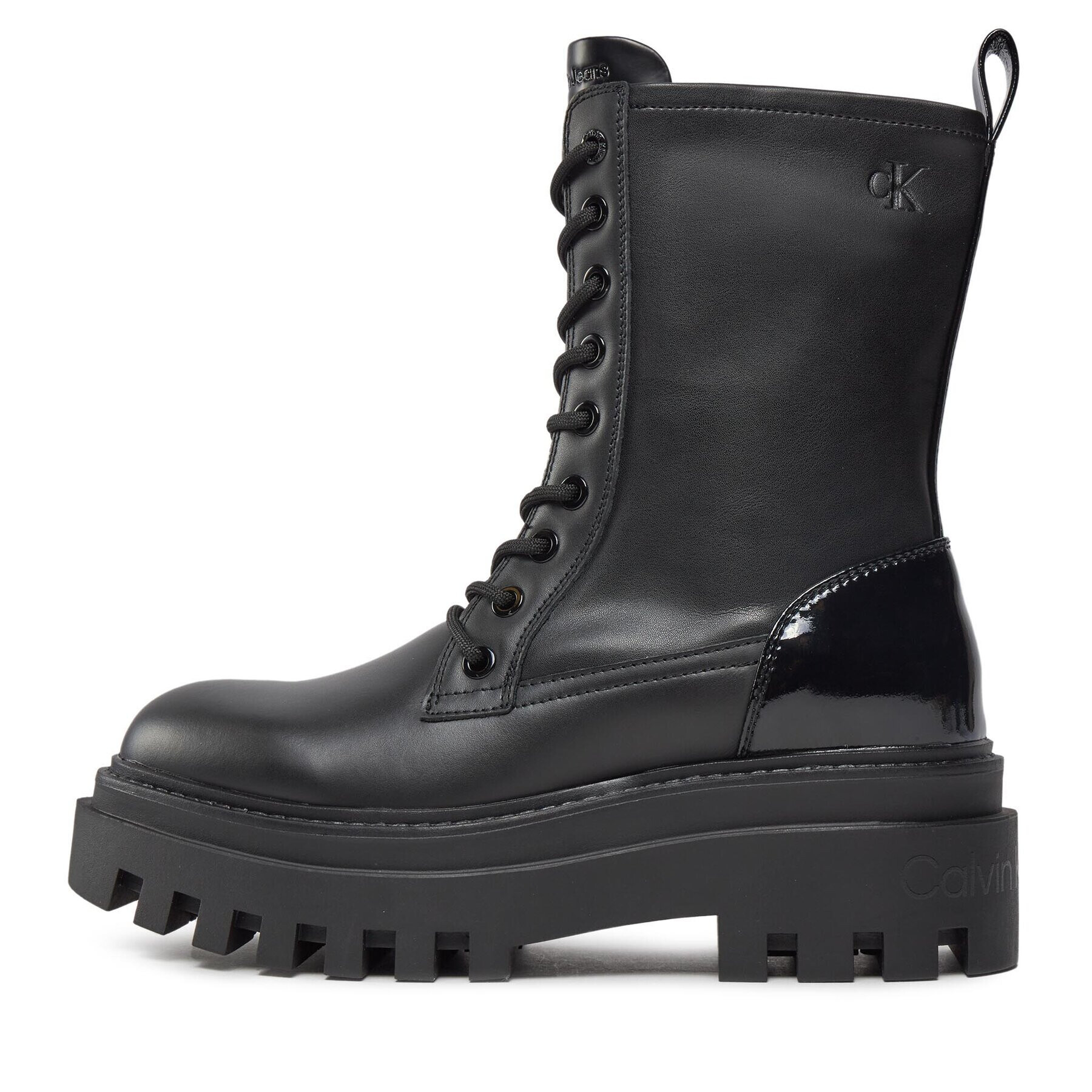 Calvin Klein Jeans Туристически oбувки Chunky Boot Laceup Lth Mg Sat YW0YW01285 Бял - Pepit.bg