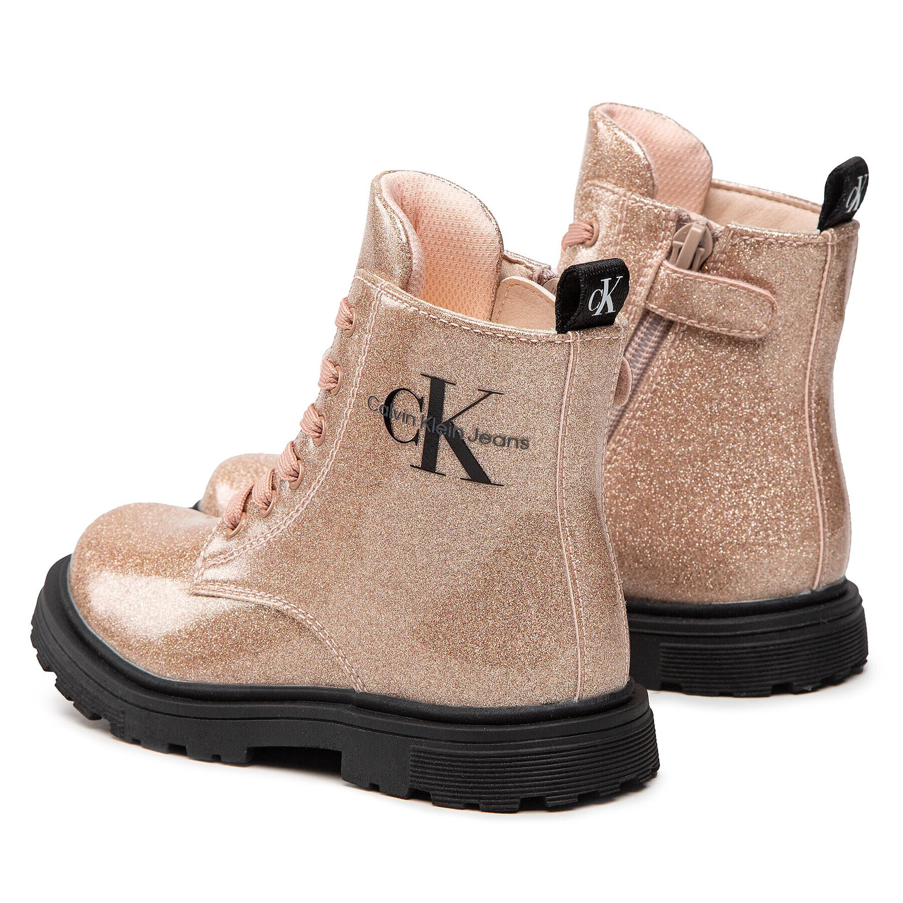 Calvin Klein Jeans Туристически oбувки Lace-Up Bootie V1A5-80280-1237 S Златист - Pepit.bg