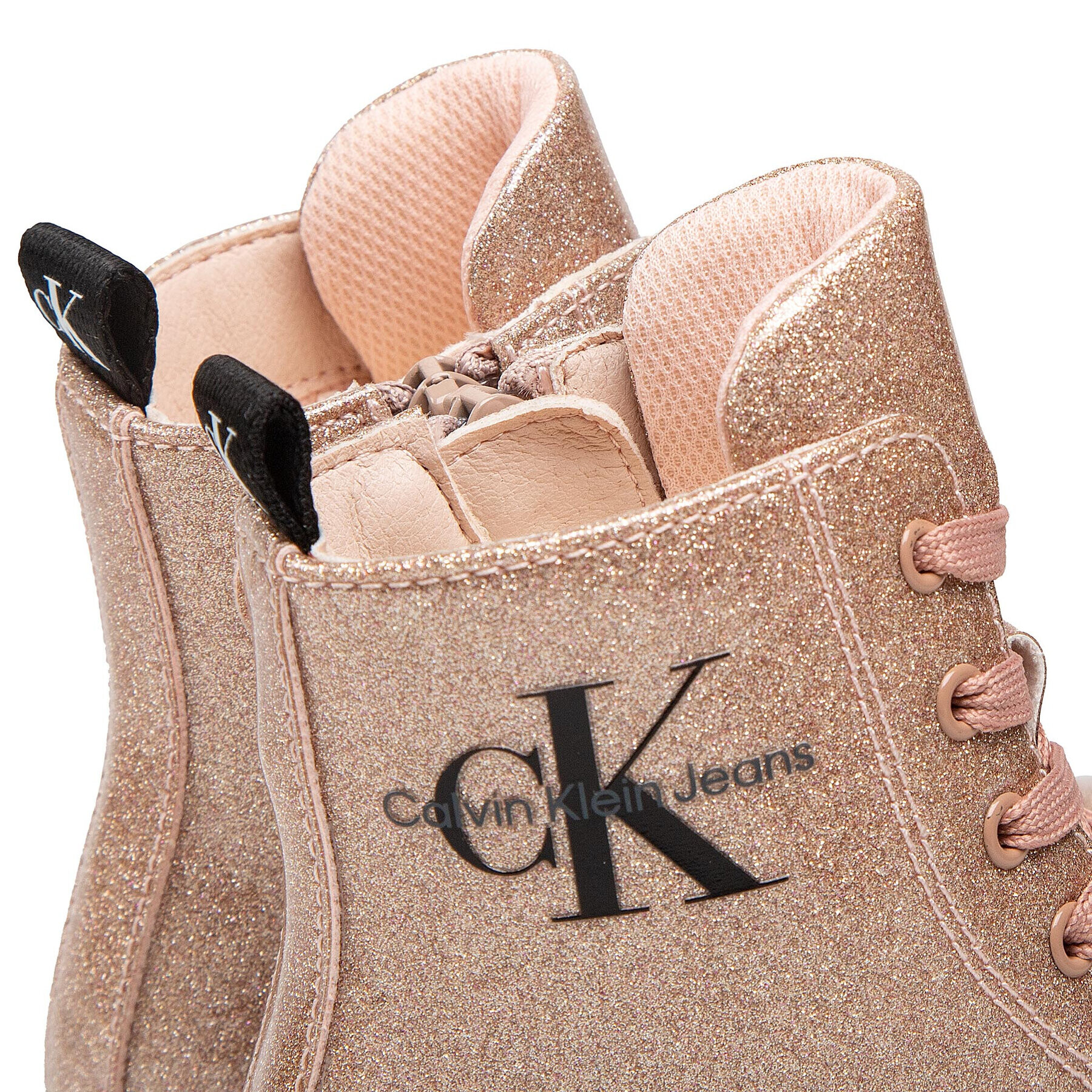 Calvin Klein Jeans Туристически oбувки Lace-Up Bootie V1A5-80280-1237 S Златист - Pepit.bg