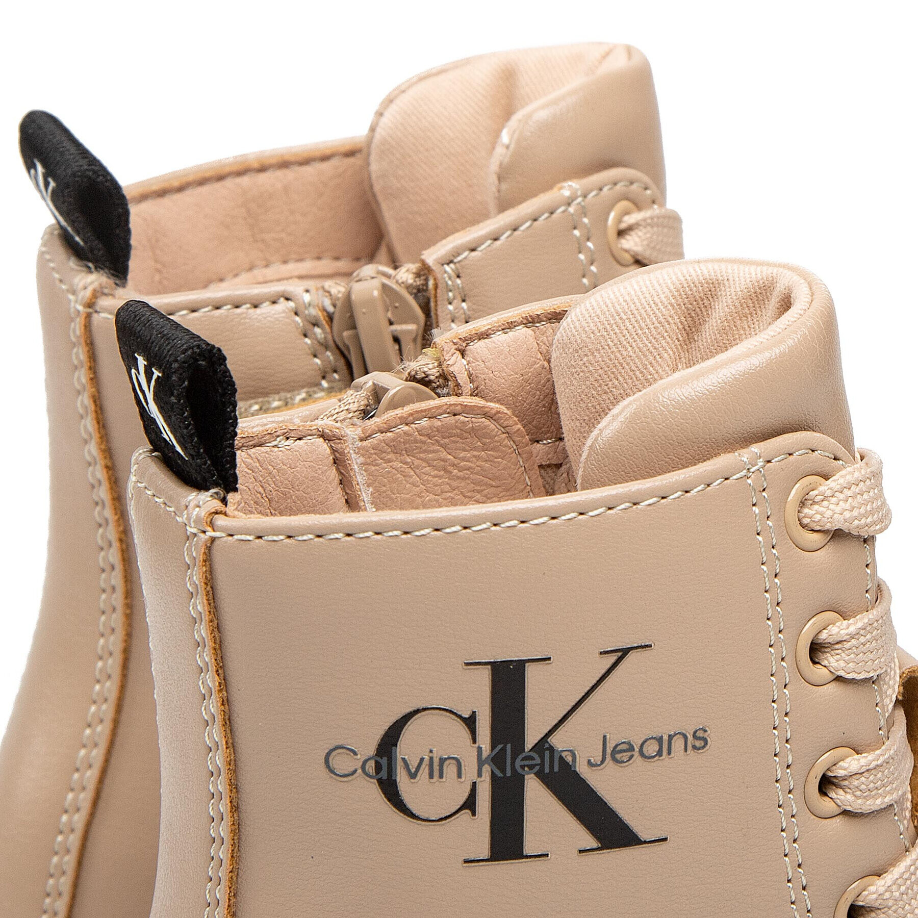 Calvin Klein Jeans Туристически oбувки Lace-Up Bootie V3A5-80287-0289 Бежов - Pepit.bg