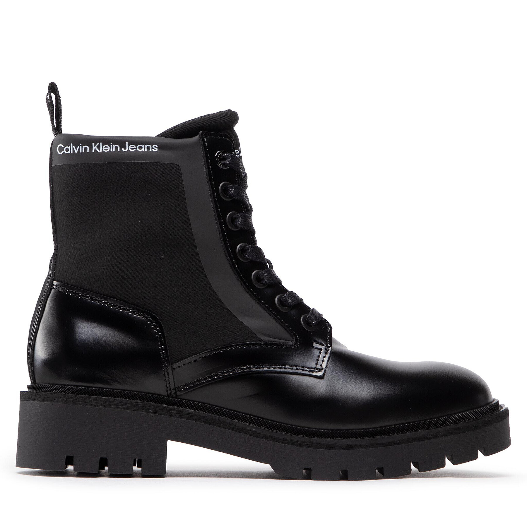 Calvin Klein Jeans Туристически oбувки Military Boot Mix Material YW0YW00673 Черен - Pepit.bg