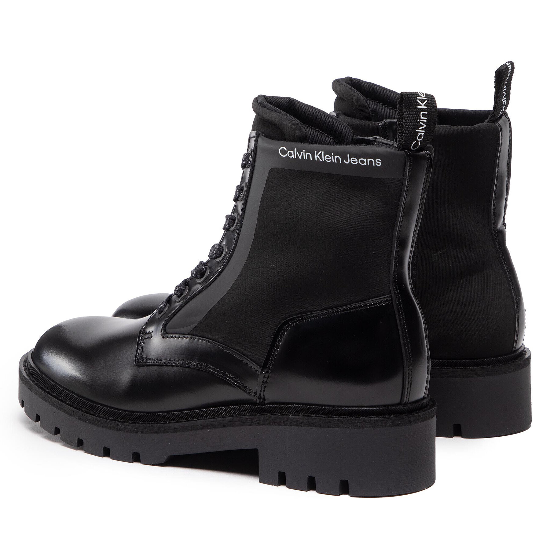 Calvin Klein Jeans Туристически oбувки Military Boot Mix Material YW0YW00673 Черен - Pepit.bg