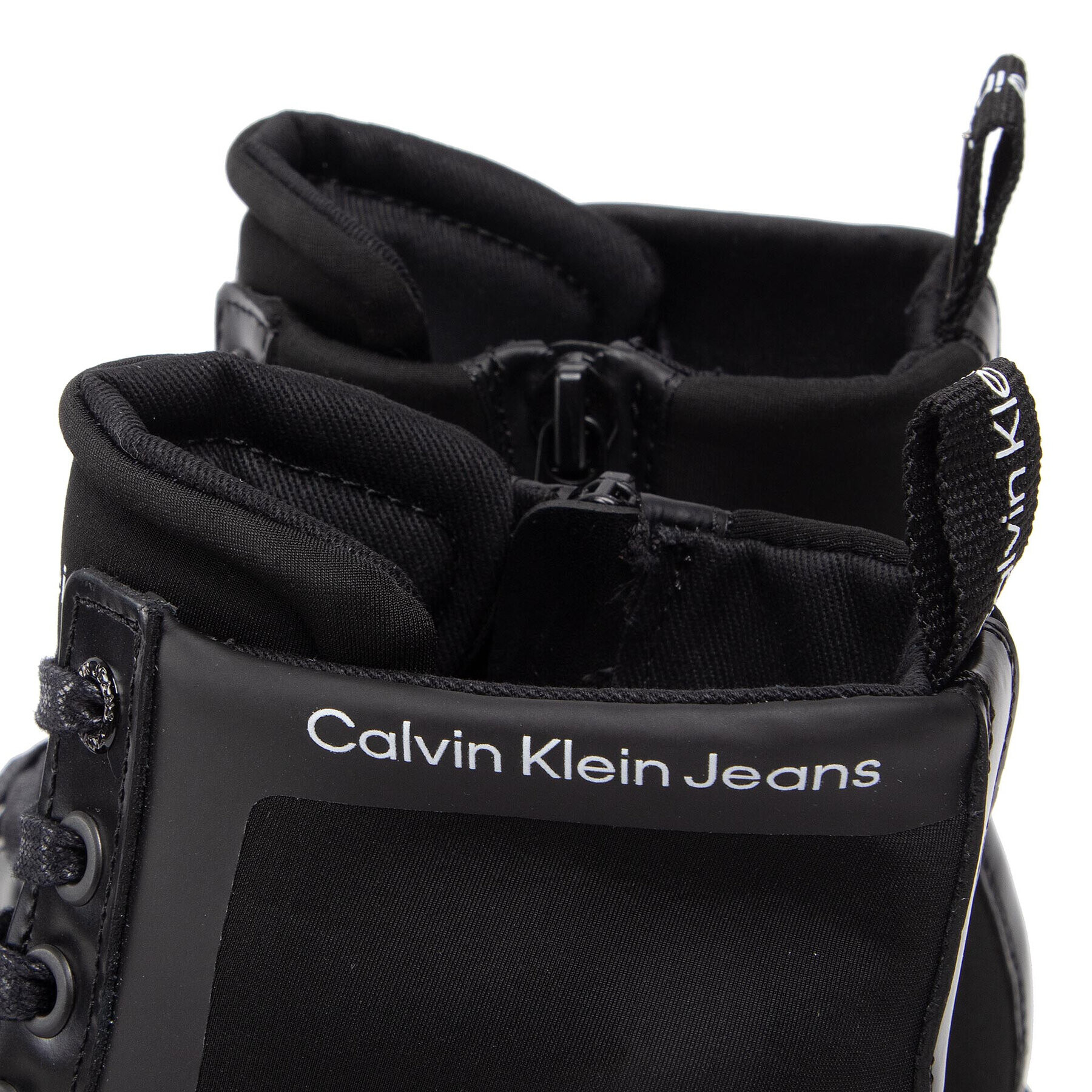 Calvin Klein Jeans Туристически oбувки Military Boot Mix Material YW0YW00673 Черен - Pepit.bg