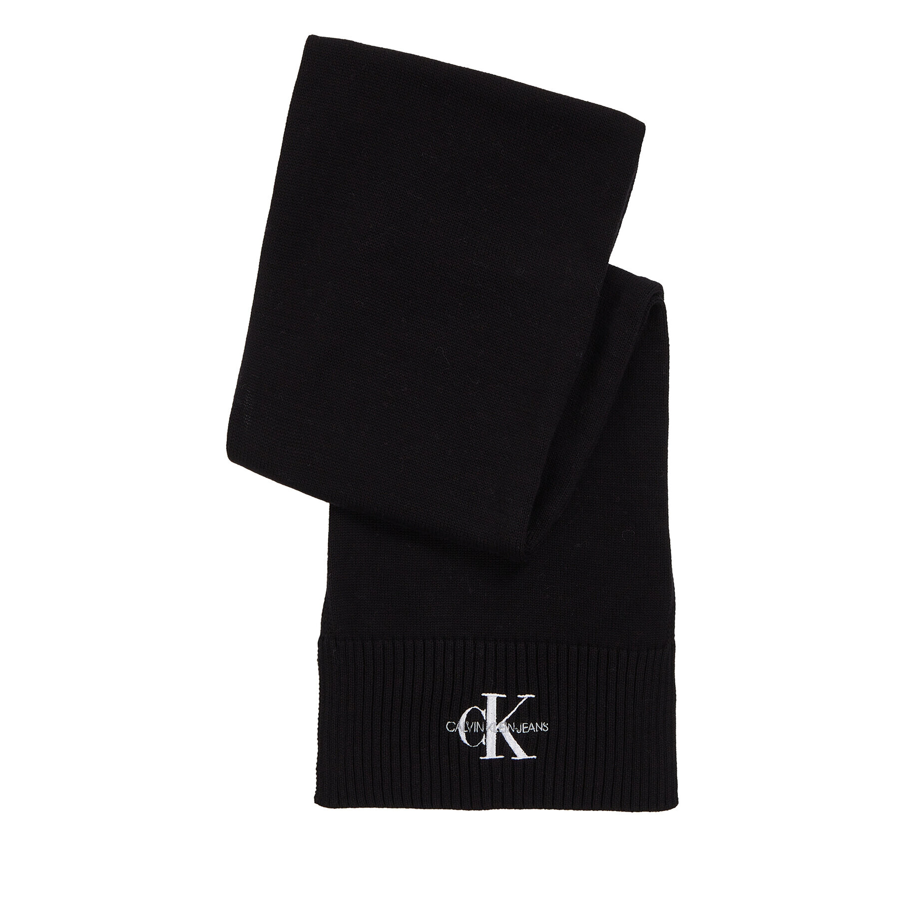 Calvin Klein Jeans Зимен шал Monologo Embro Scarf K50K511175 Черен - Pepit.bg