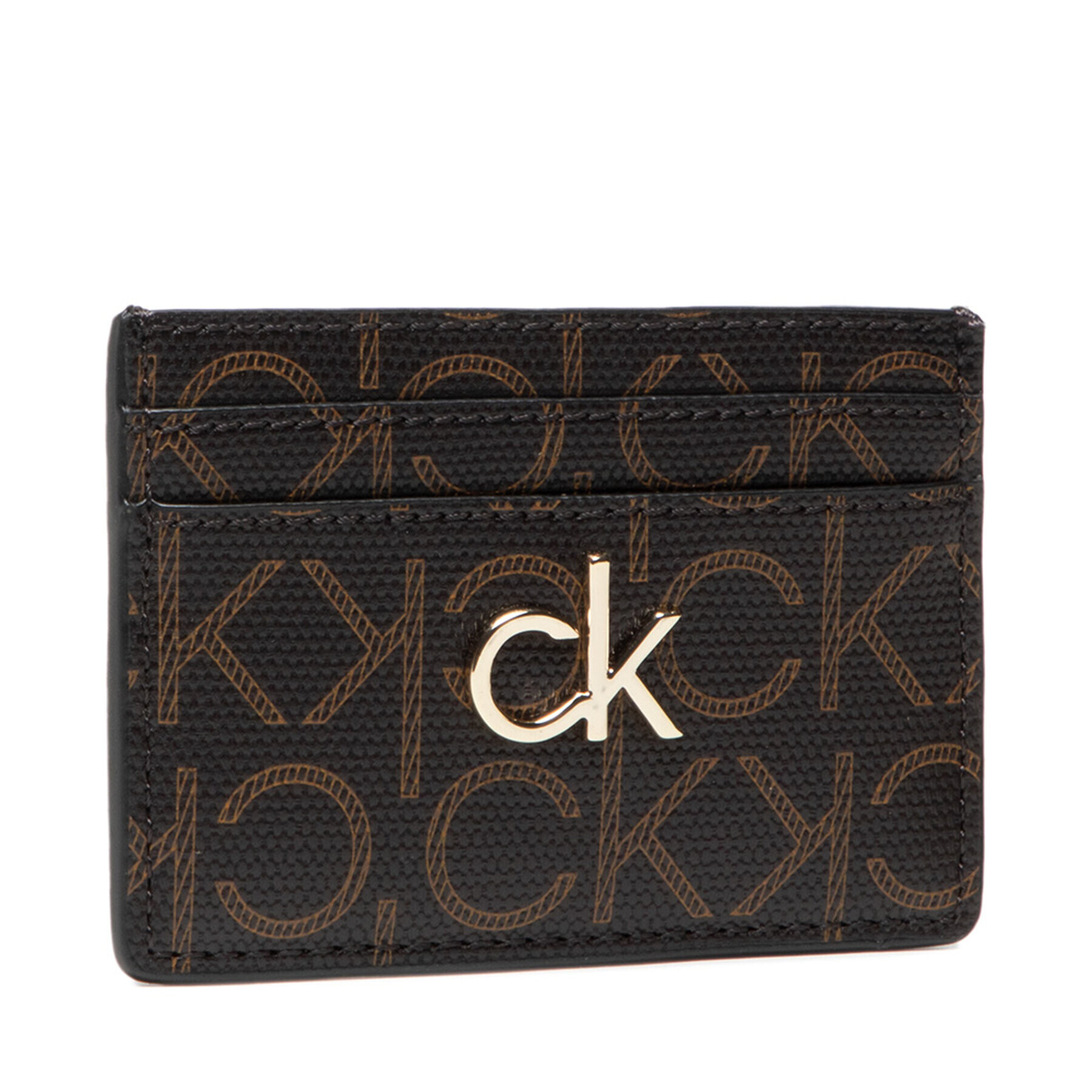 Calvin Klein Калъф за кредитни карти Cardholder Monogram K60K608330 Кафяв - Pepit.bg