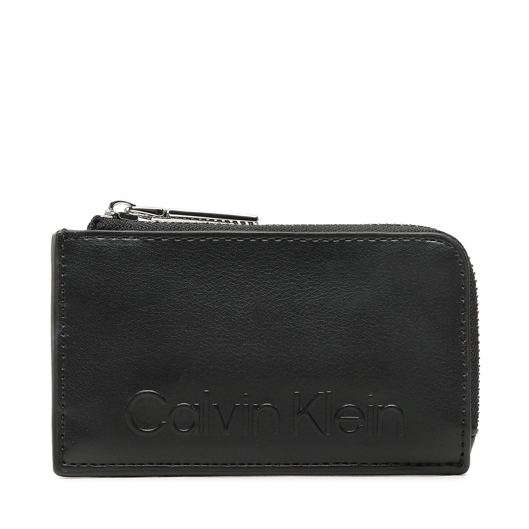 Calvin Klein Калъф за кредитни карти Ck Set Cardholder W/Zip K60K610465 Черен - Pepit.bg