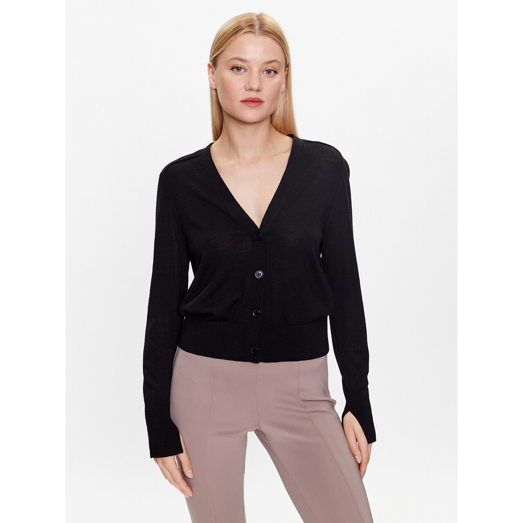 Calvin Klein Кардиган K20K205778 Черен Slim Fit - Pepit.bg