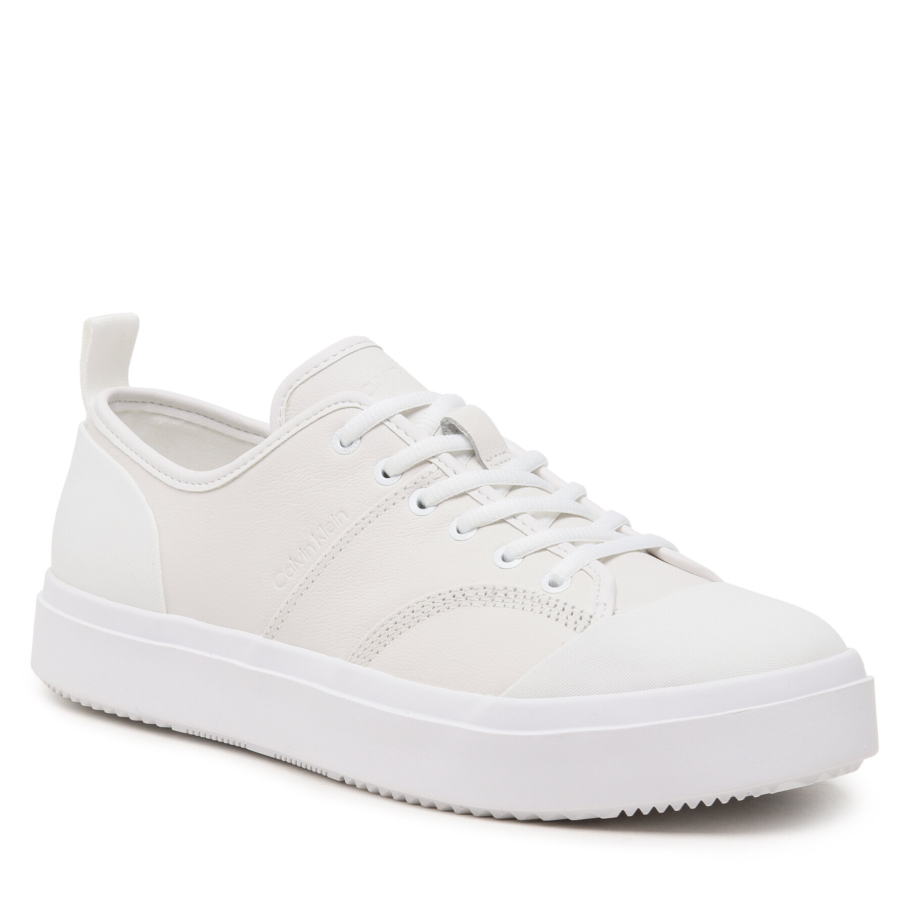Calvin Klein Кецове Low Top Lace Up Lth HM0HM01045 Бял - Pepit.bg