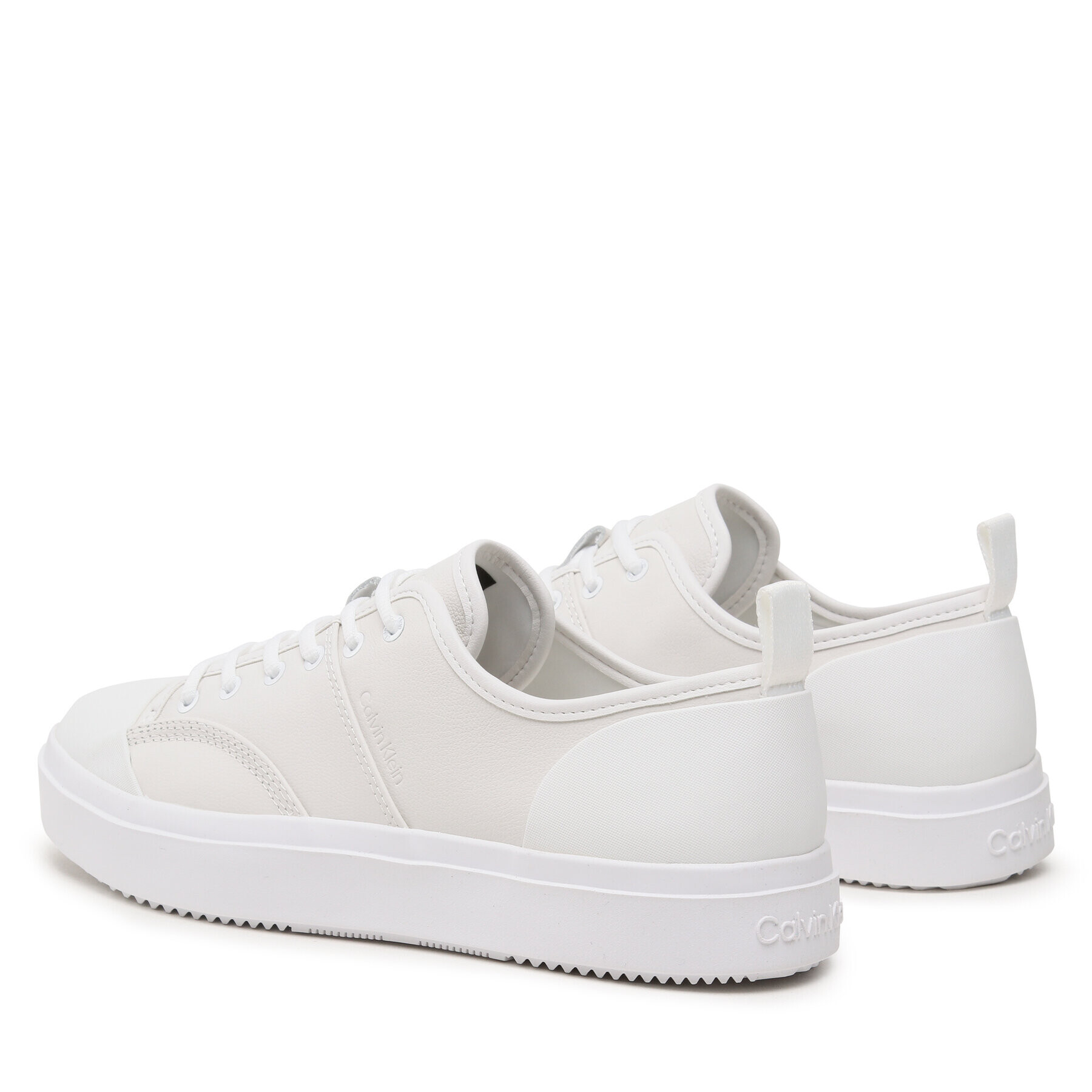 Calvin Klein Кецове Low Top Lace Up Lth HM0HM01045 Бял - Pepit.bg