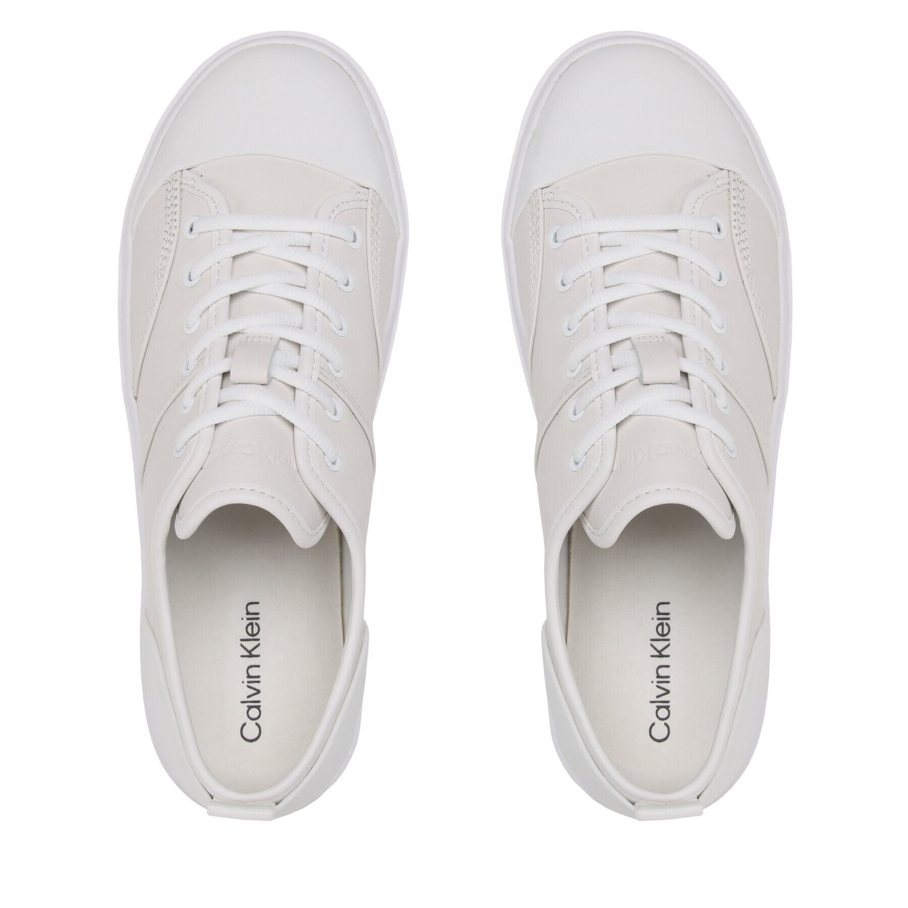 Calvin Klein Кецове Low Top Lace Up Lth HM0HM01045 Бял - Pepit.bg