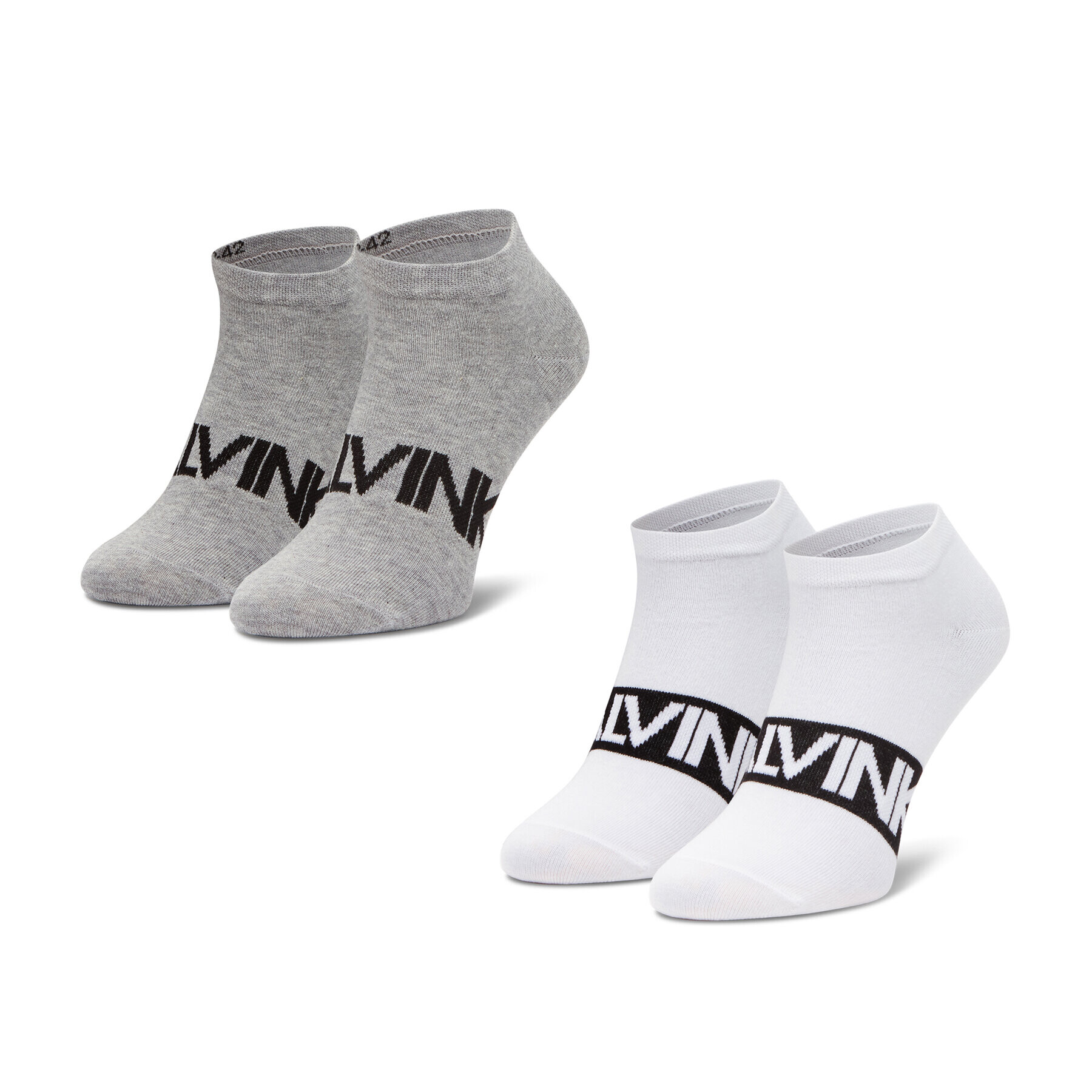Calvin Klein Комплект 2 чифта къси чорапи мъжки 100001857 Сив - Pepit.bg