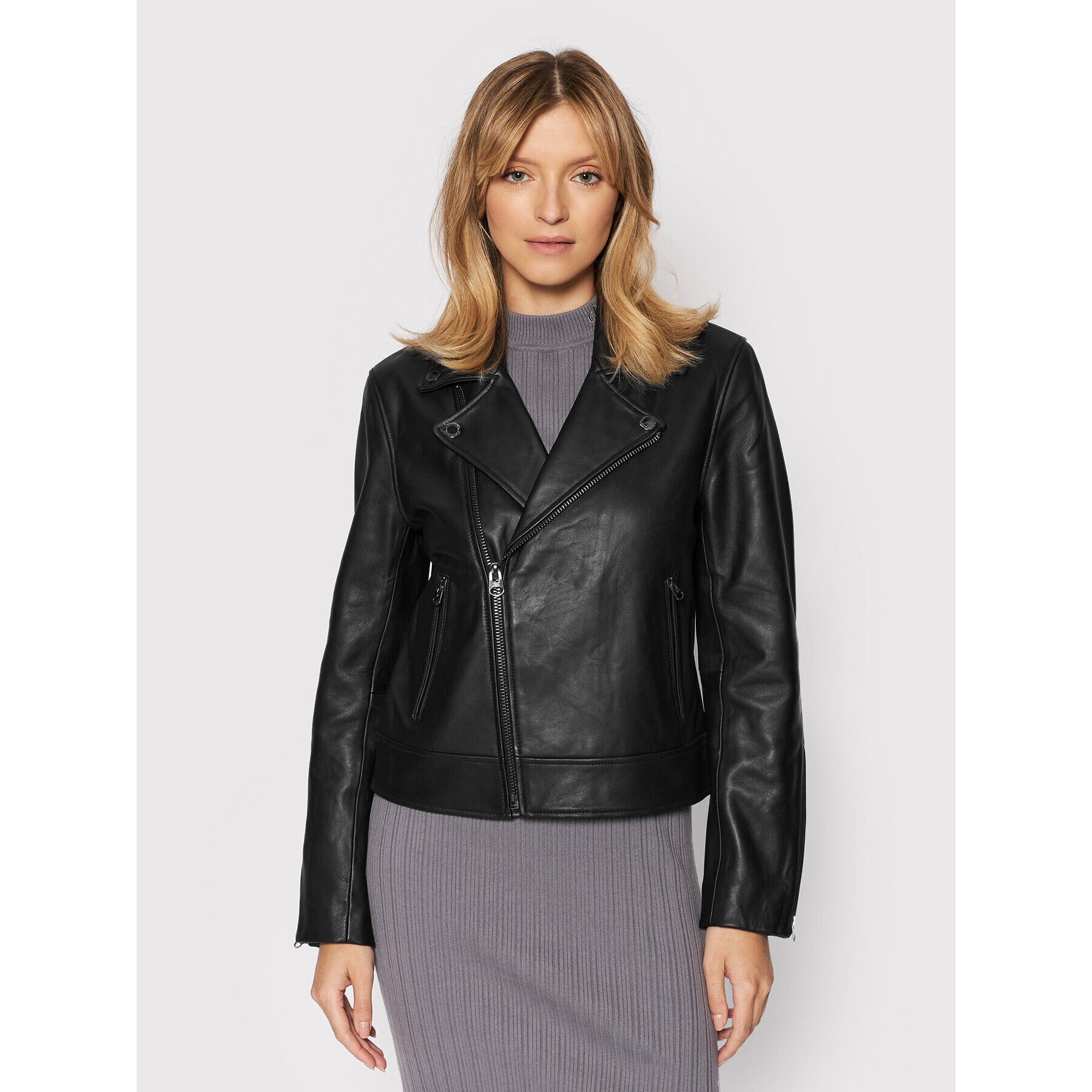 Calvin Klein Кожено яке Essential K20K203606 Черен Regular Fit - Pepit.bg