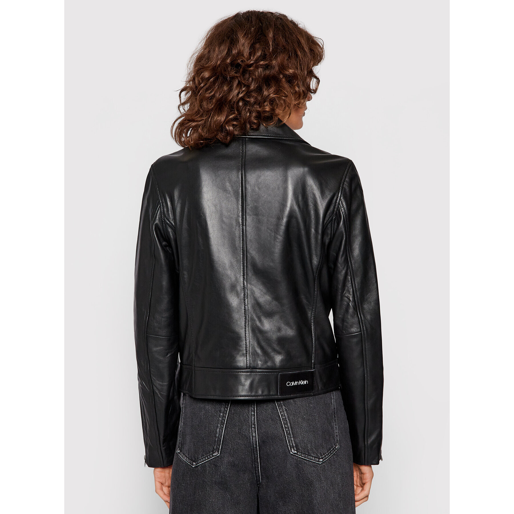 Calvin Klein Кожено яке Esssential Черен Regular Fit - Pepit.bg