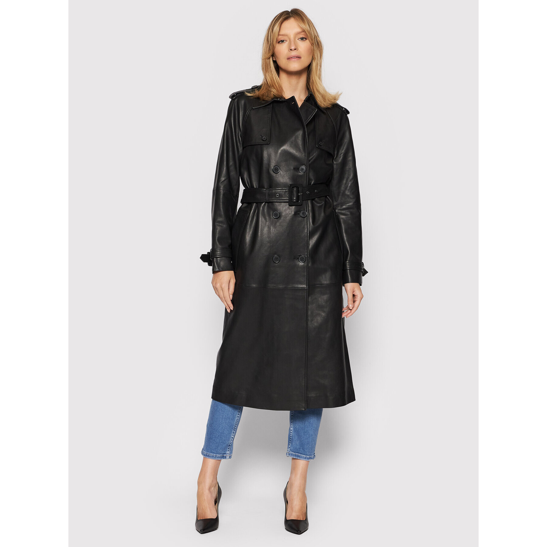 Calvin Klein Кожено яке K20K203450 Черен Regular Fit - Pepit.bg