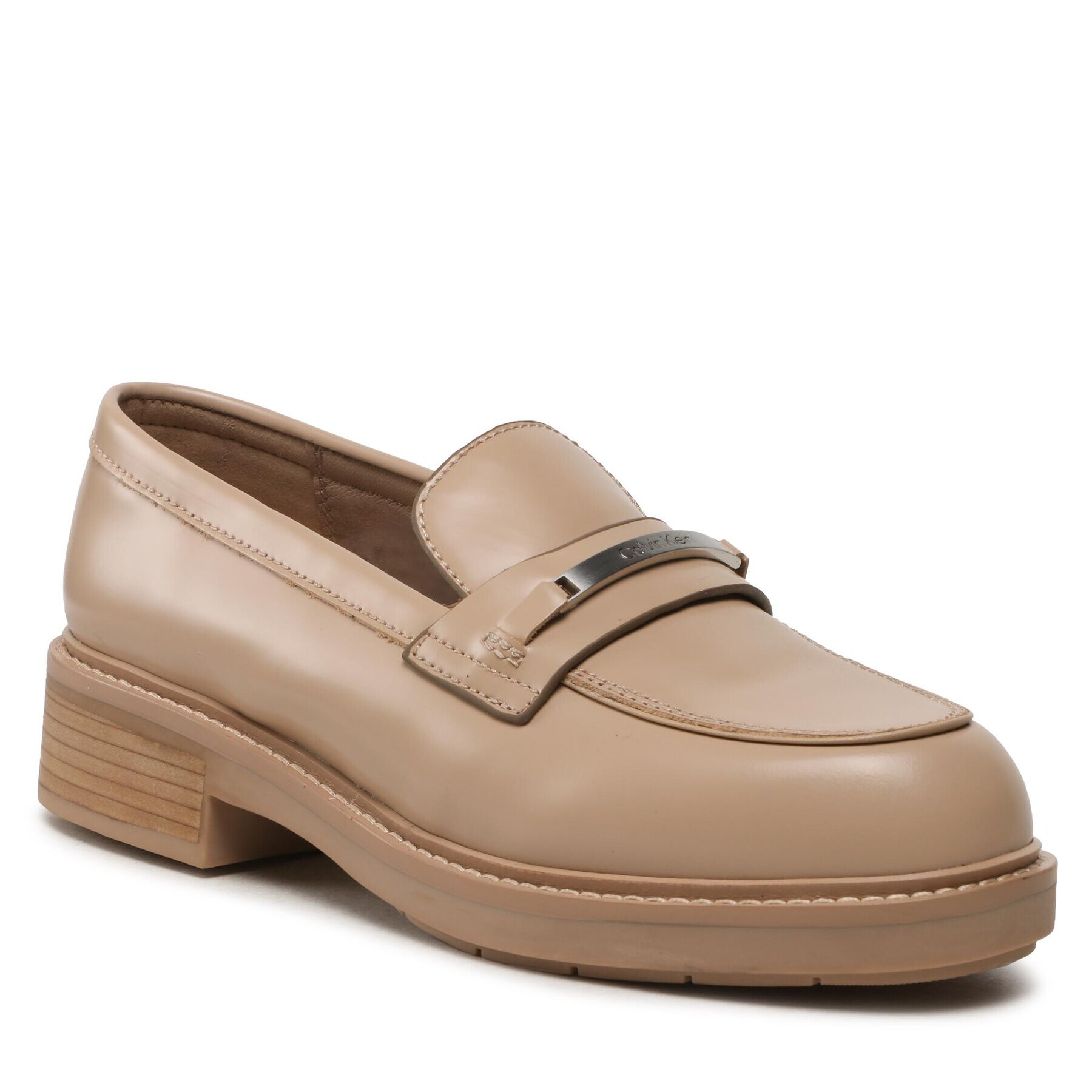 Calvin Klein лоуфъри с дебела подметка Rubber Sole Loafer W/Hw HW0HW01791 Бежов - Pepit.bg