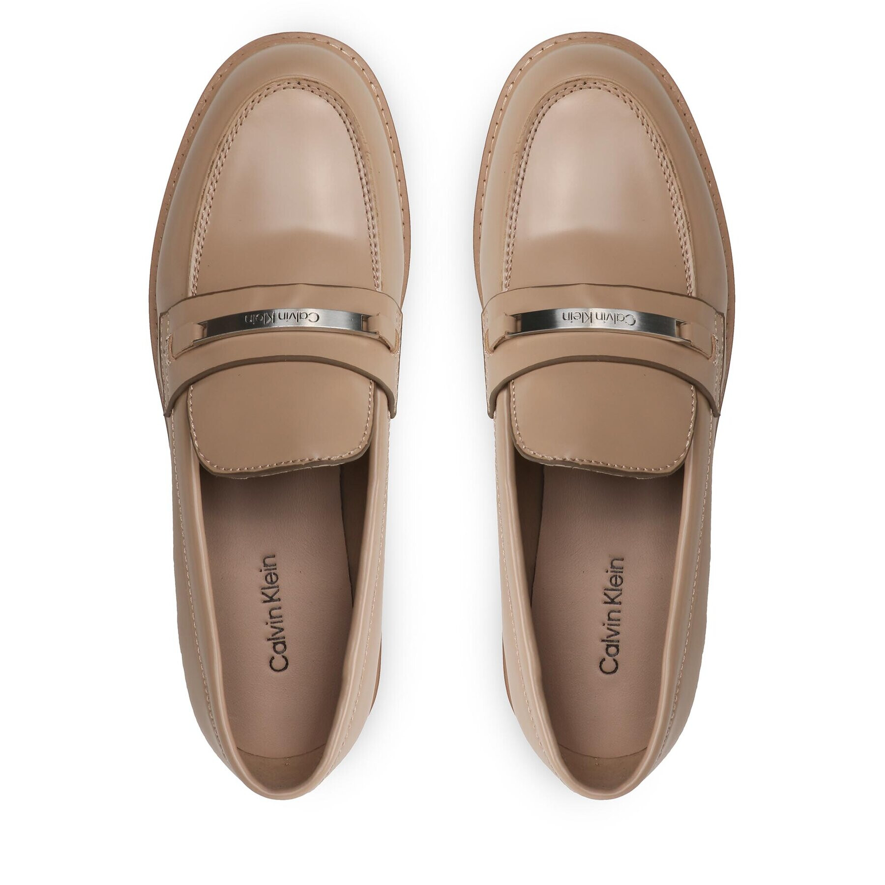 Calvin Klein лоуфъри с дебела подметка Rubber Sole Loafer W/Hw HW0HW01791 Бежов - Pepit.bg