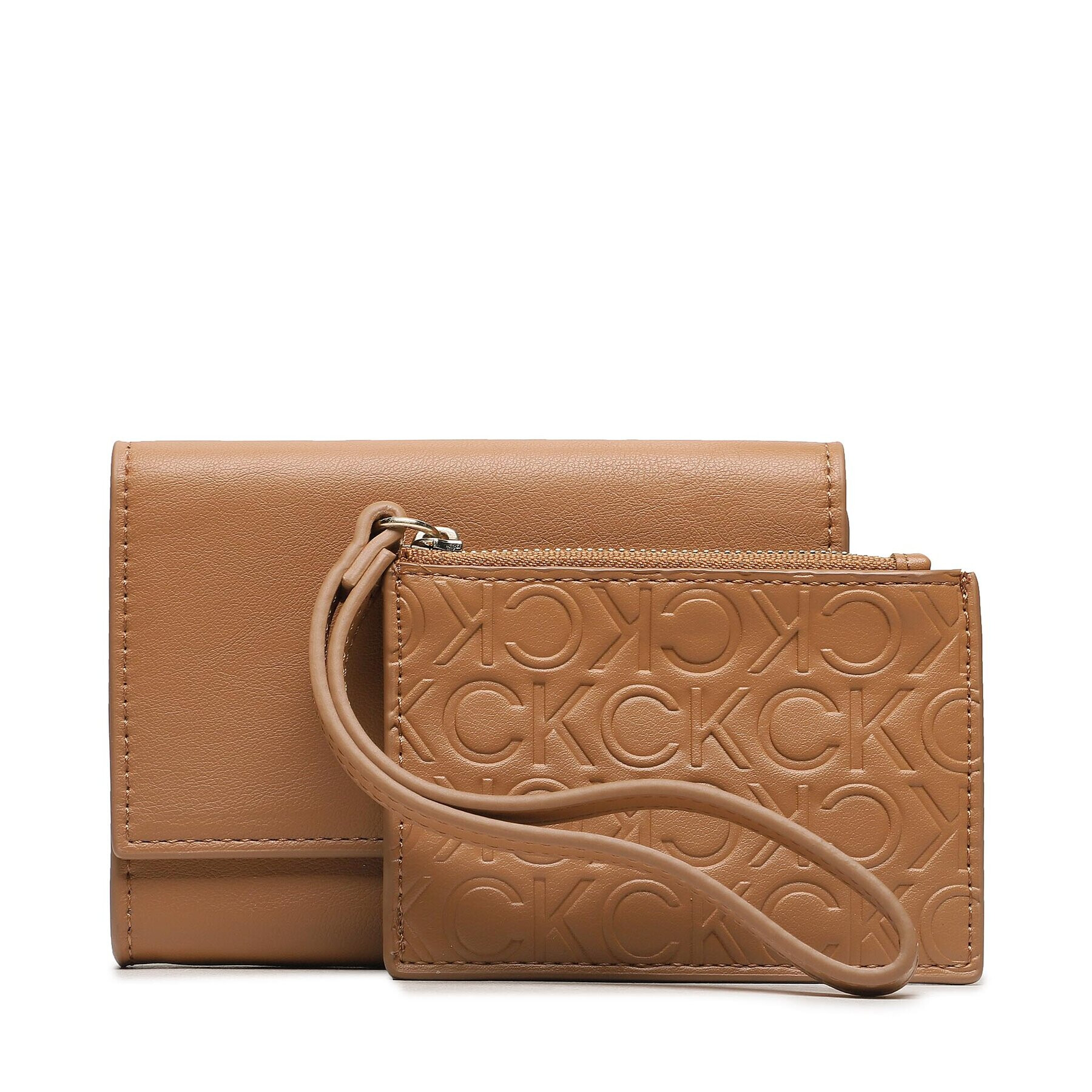 Calvin Klein Малък дамски портфейл Re-Lock Bifold & Cardholder Sm K60K611092 Кафяв - Pepit.bg