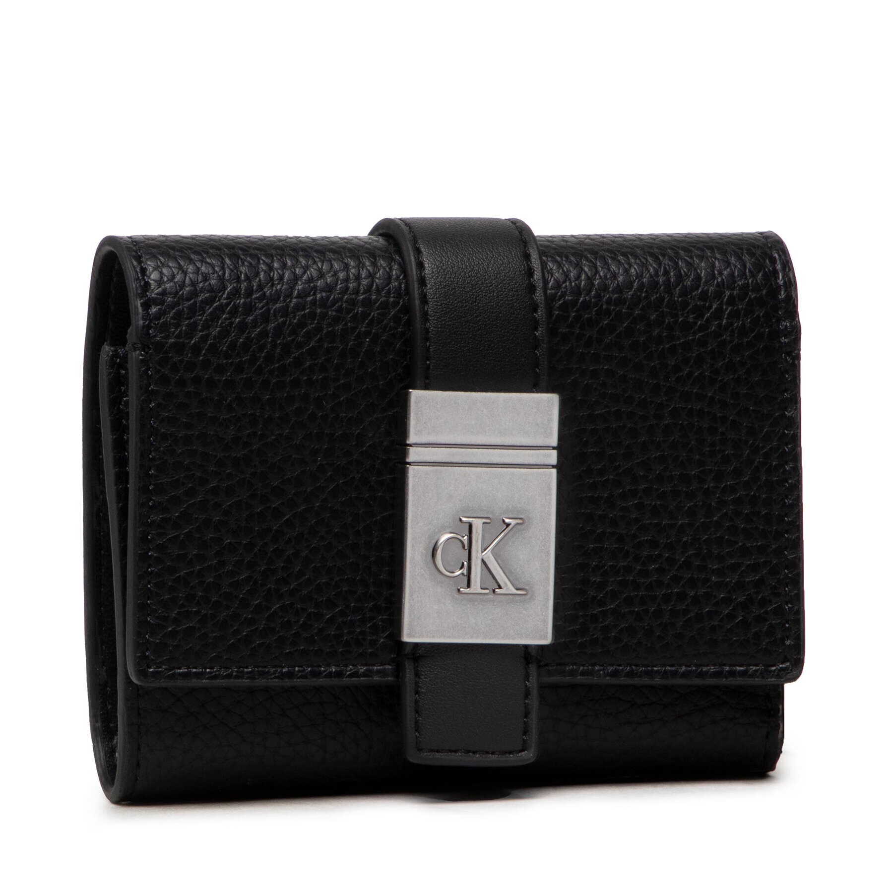 Calvin Klein Малък дамски портфейл Mono Hardw Soft Med Trifold K60K608687 Черен - Pepit.bg