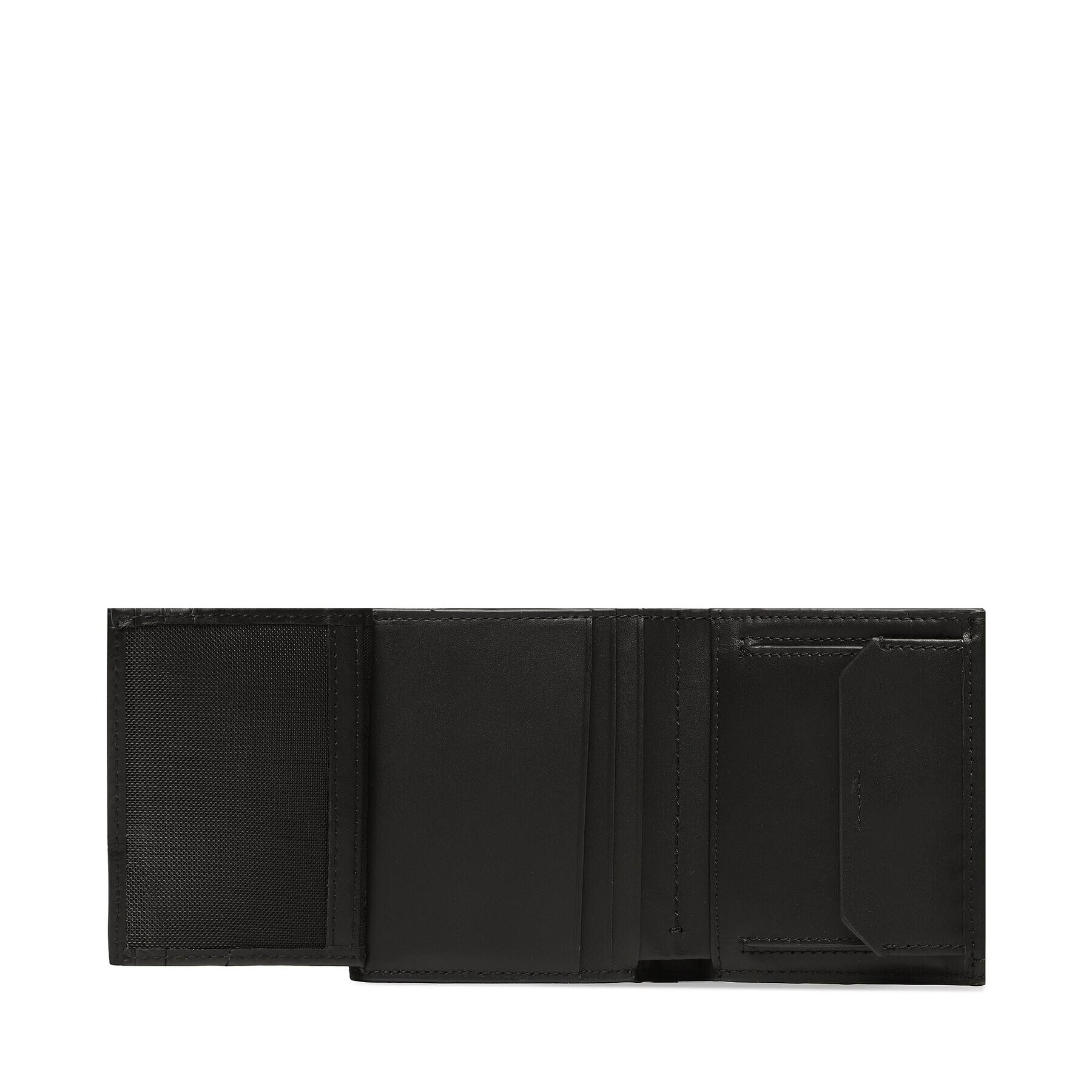 Calvin Klein Малък мъжки портфейл Duo Stitch Trifold 6cc W/Coin K50K510324 Черен - Pepit.bg