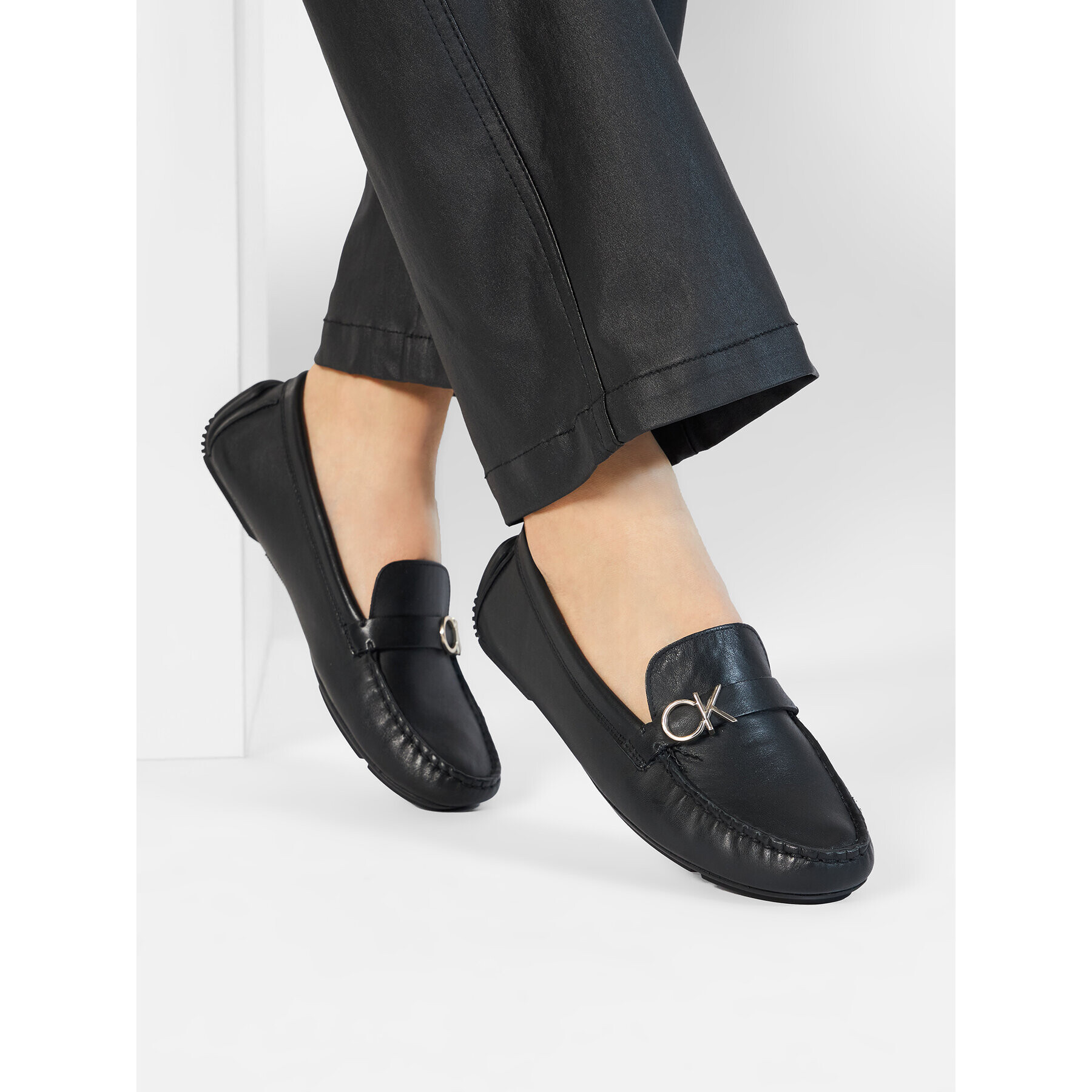 Calvin Klein Мокасини Driving Moc HW0HW00774 Черен - Pepit.bg