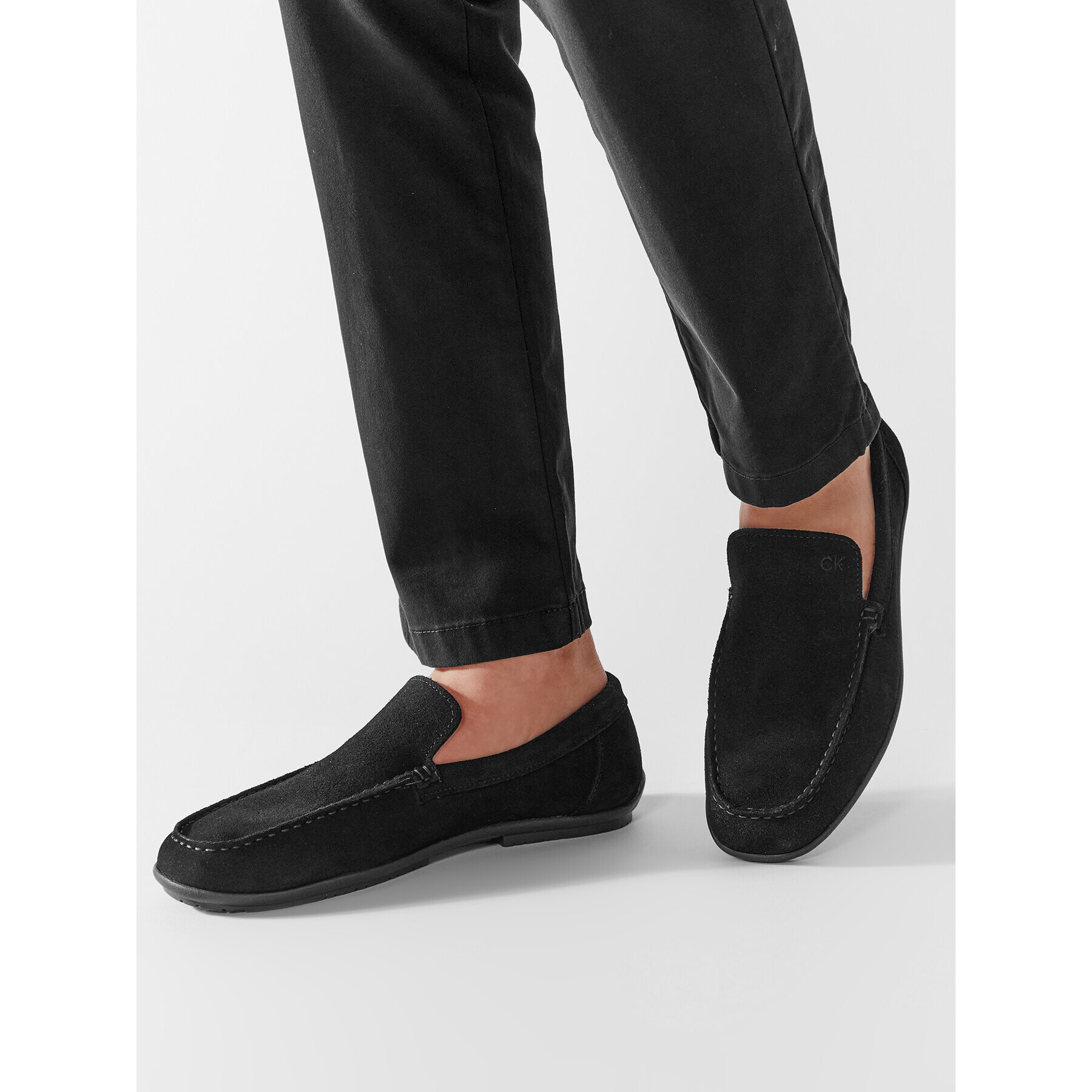 Calvin Klein Мокасини Driving Shoe Sue HM0HM00433 Черен - Pepit.bg