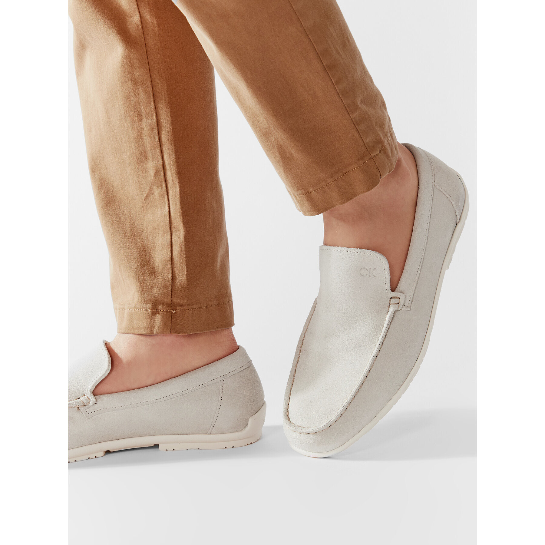 Calvin Klein Мокасини Driving Shoe Sue HM0HM00433 Сив - Pepit.bg