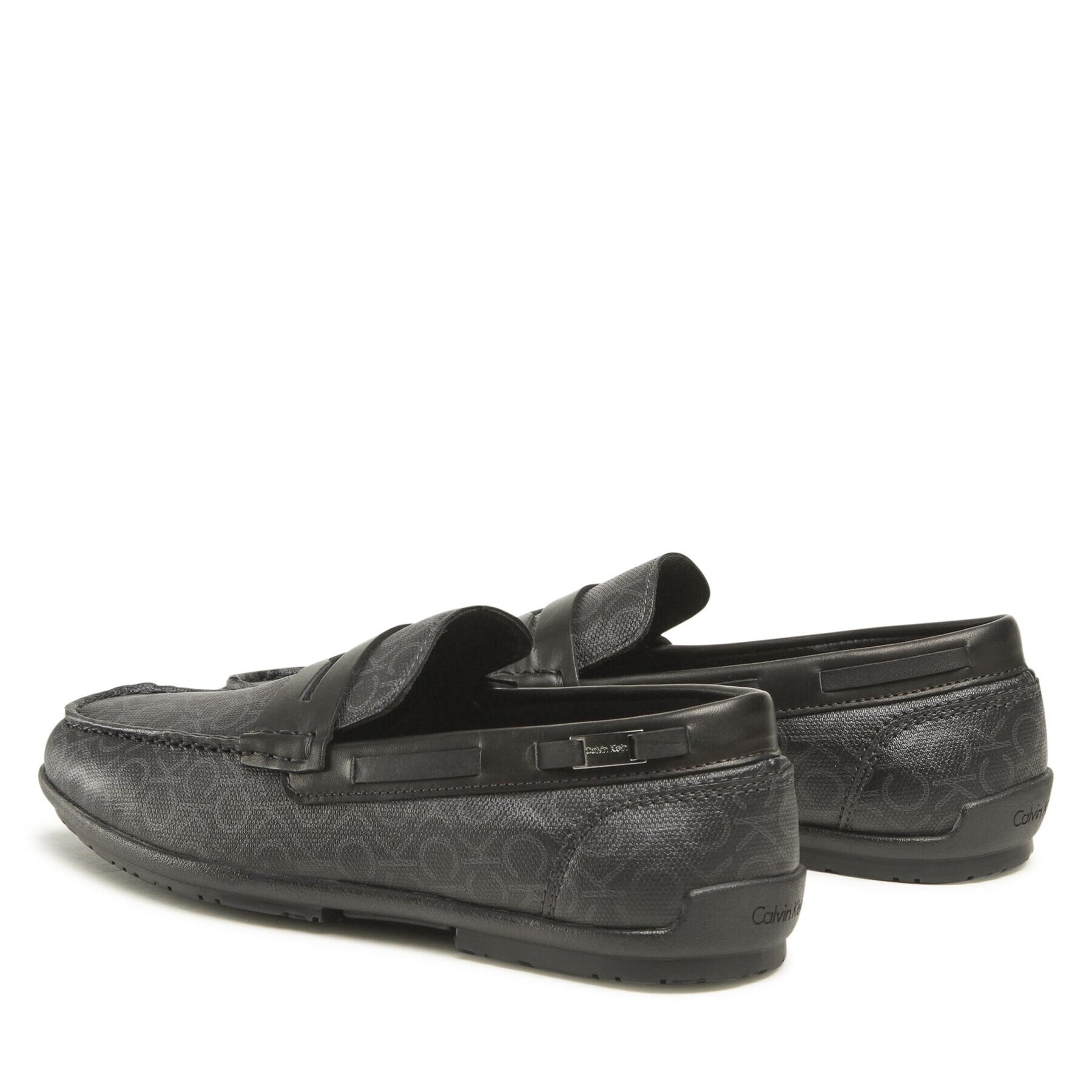 Calvin Klein Мокасини Logo Hw Driver Mono HM0HM00843 Черен - Pepit.bg