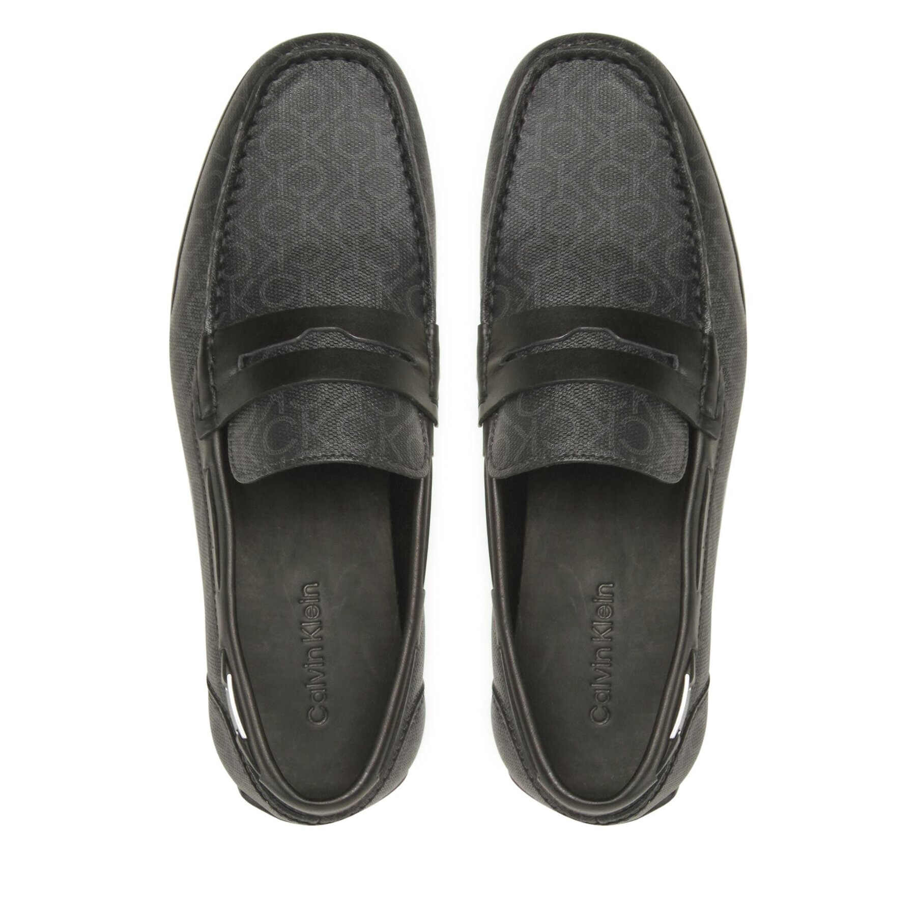 Calvin Klein Мокасини Logo Hw Driver Mono HM0HM00843 Черен - Pepit.bg