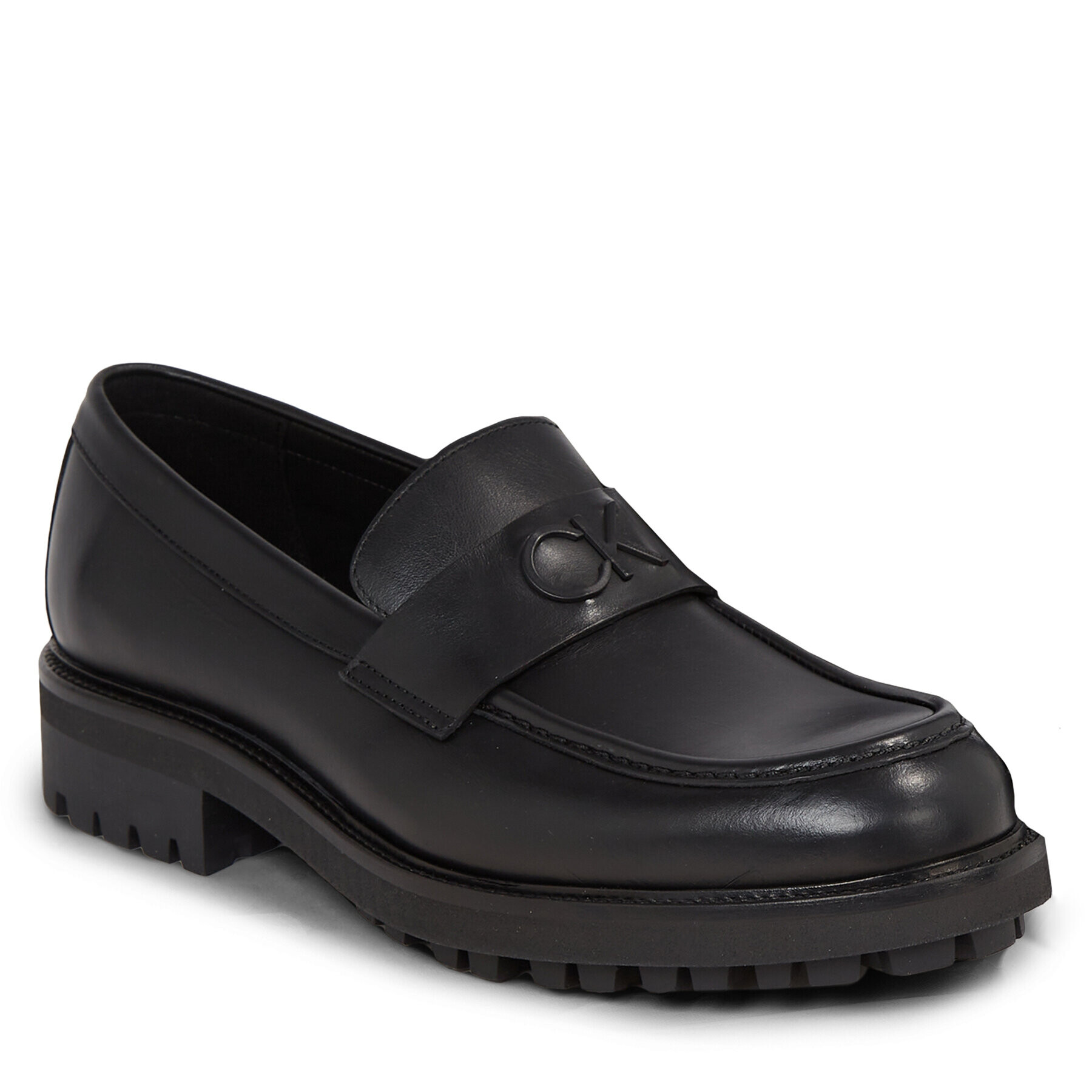 Calvin Klein Мокасини Moccasin W/ Bold Logo HM0HM01245 Черен - Pepit.bg