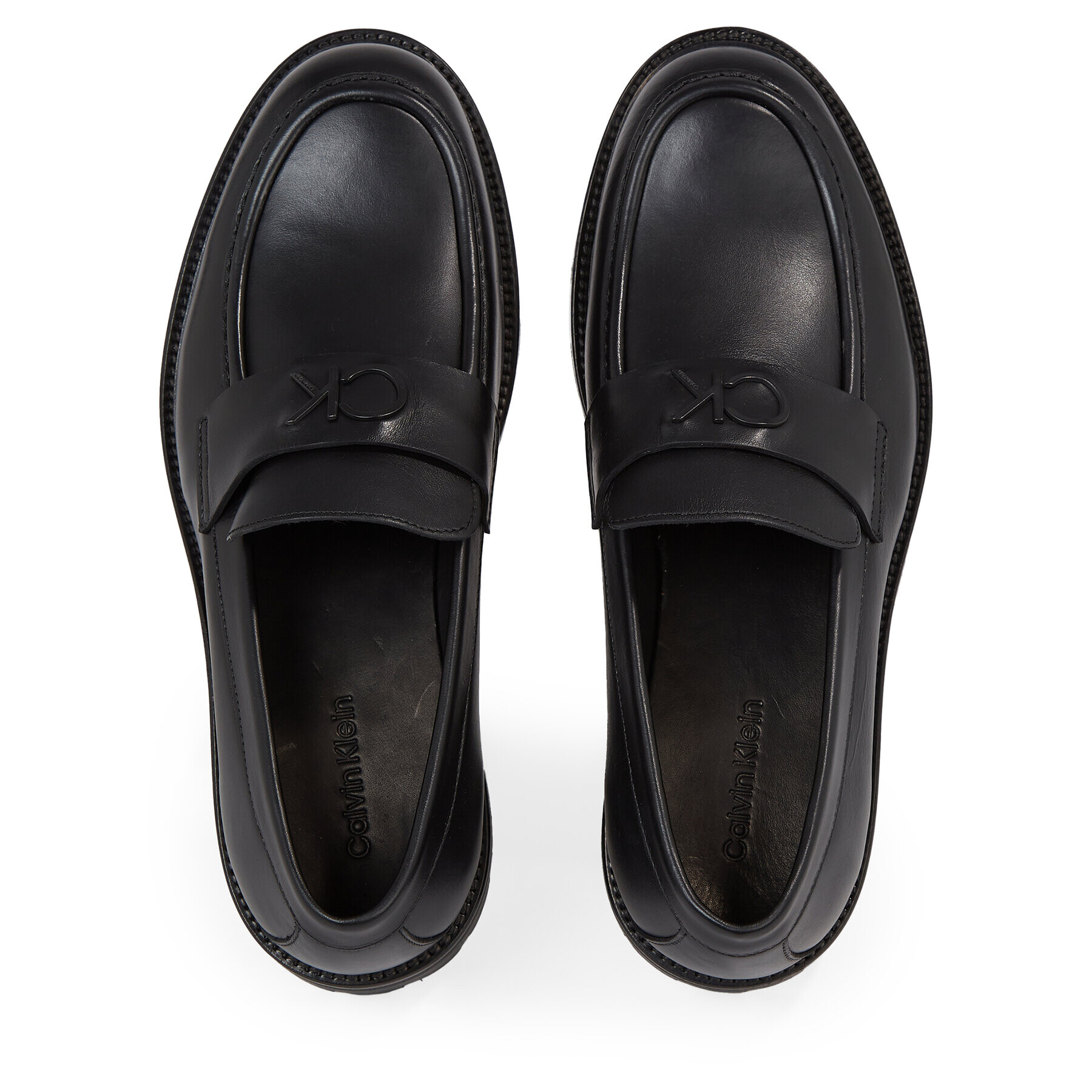 Calvin Klein Мокасини Moccasin W/ Bold Logo HM0HM01245 Черен - Pepit.bg
