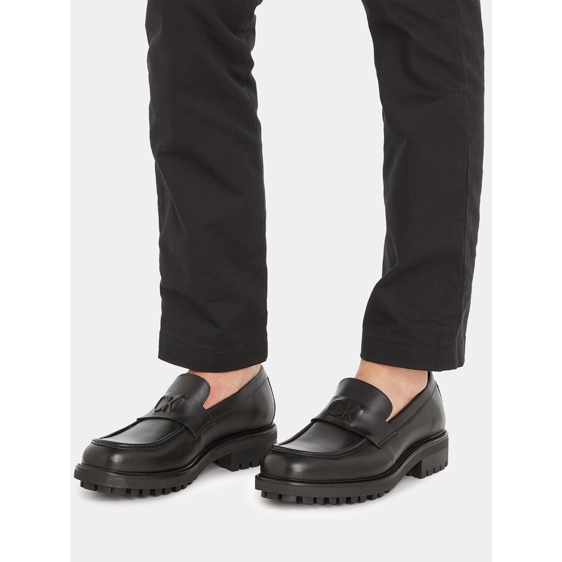 Calvin Klein Мокасини Moccasin W/ Bold Logo HM0HM01245 Черен - Pepit.bg