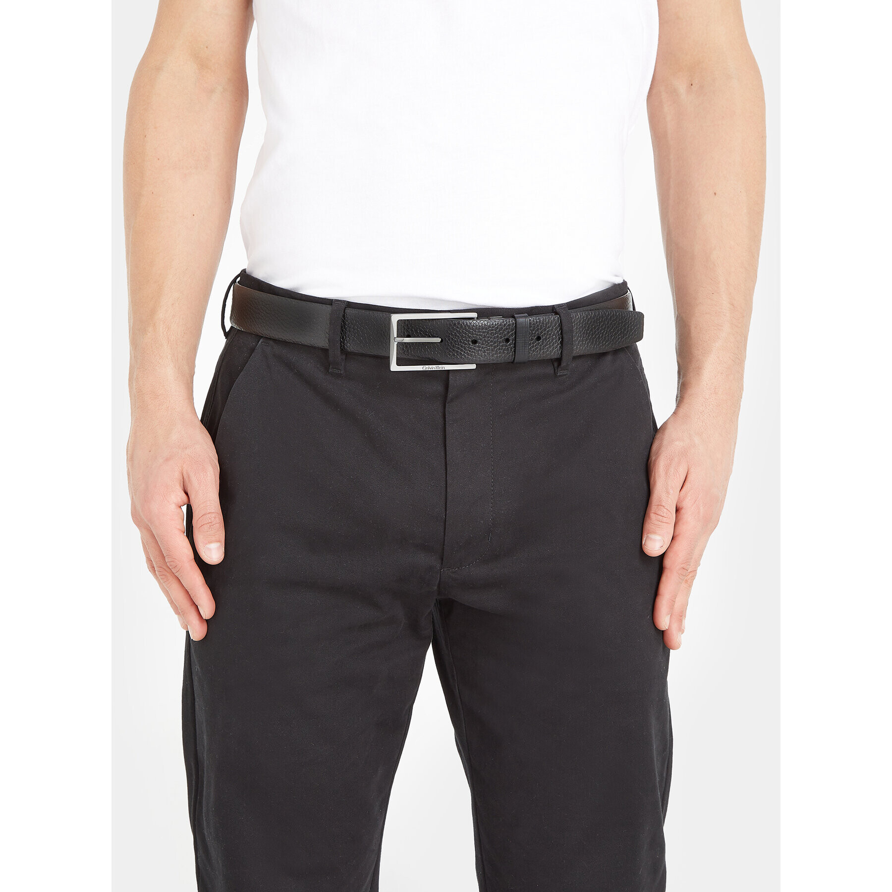 Calvin Klein Мъжки колан Adj/Rev Slim Frame Tex K50K510932 Черен - Pepit.bg