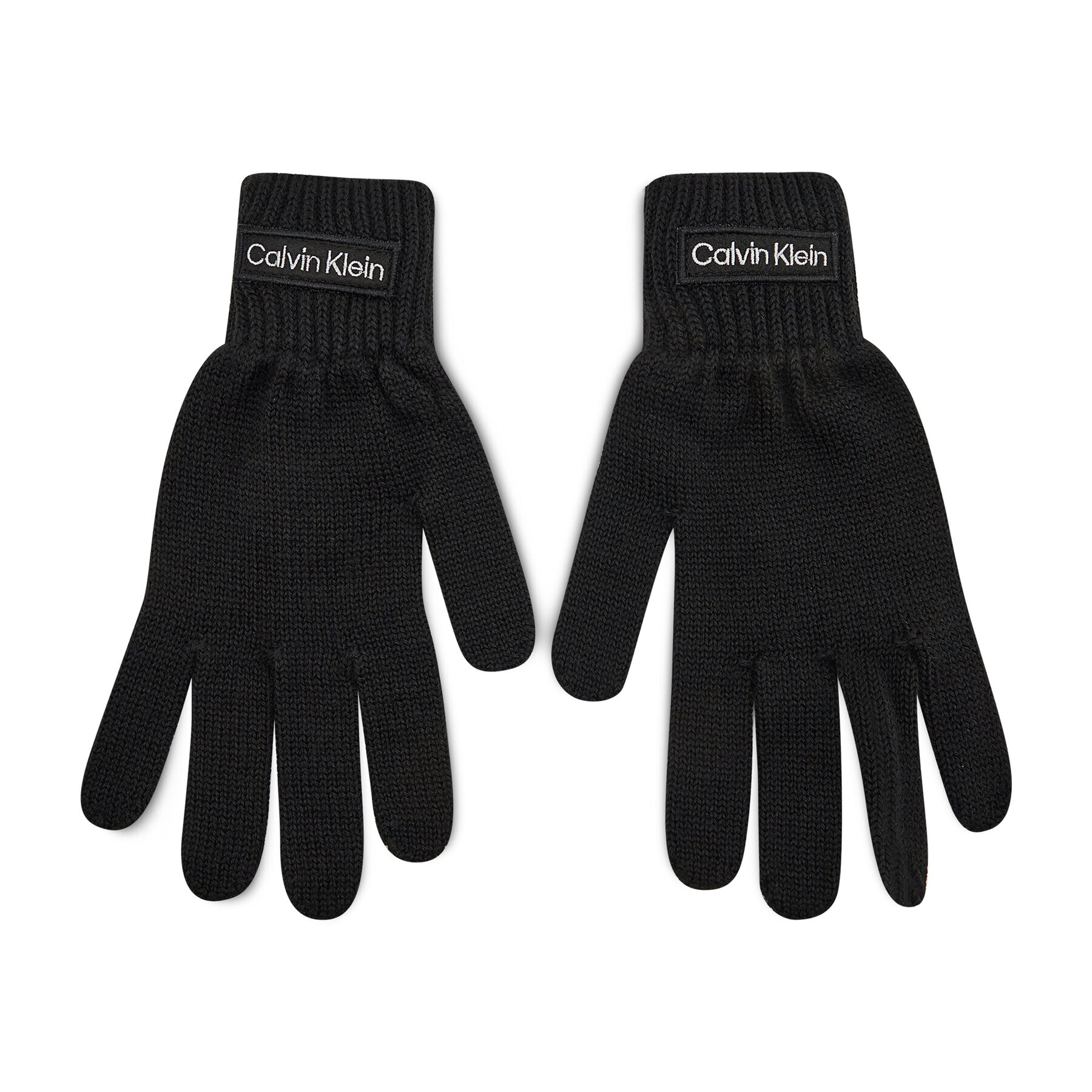 Calvin Klein Мъжки ръкавици Felt Patch Knitted Gloves K50K507424 Черен - Pepit.bg