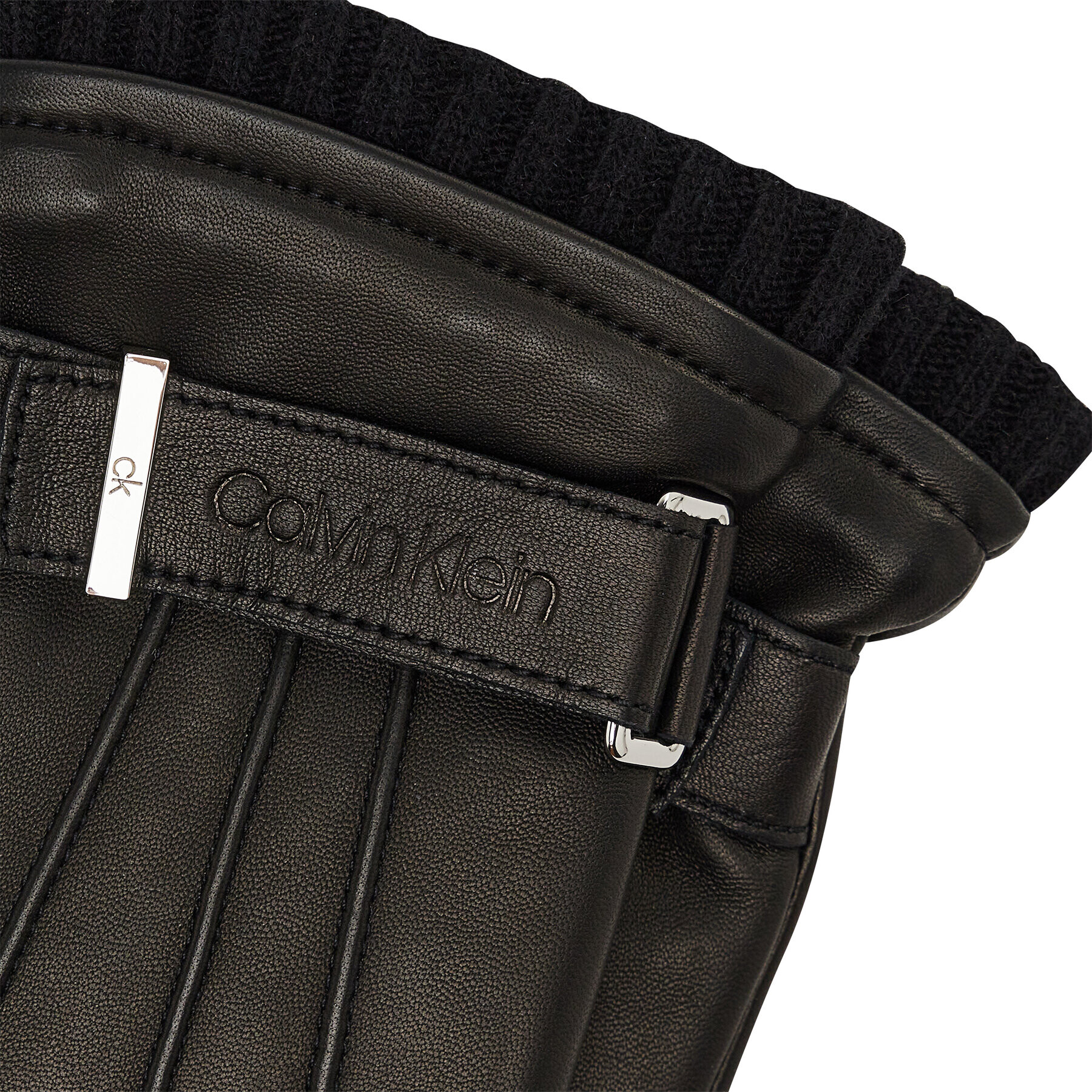 Calvin Klein Мъжки ръкавици Leather Rivet Gloves K50K507425 Черен - Pepit.bg