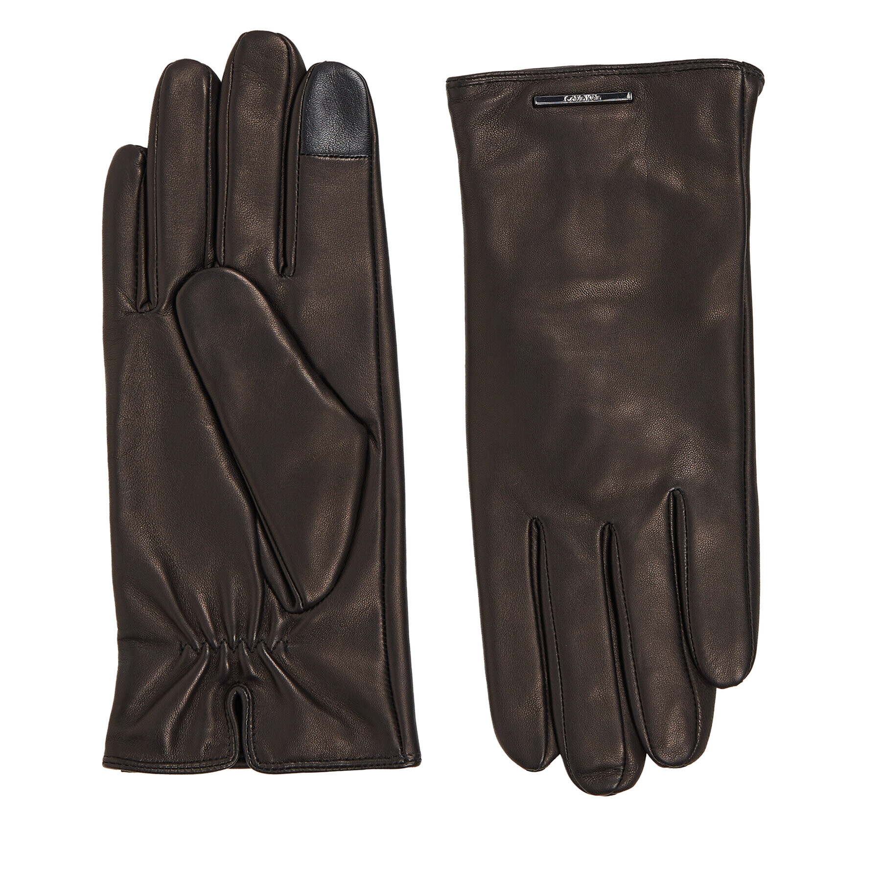 Calvin Klein Мъжки ръкавици Modern Bar Leather Gloves K50K511017 Черен - Pepit.bg