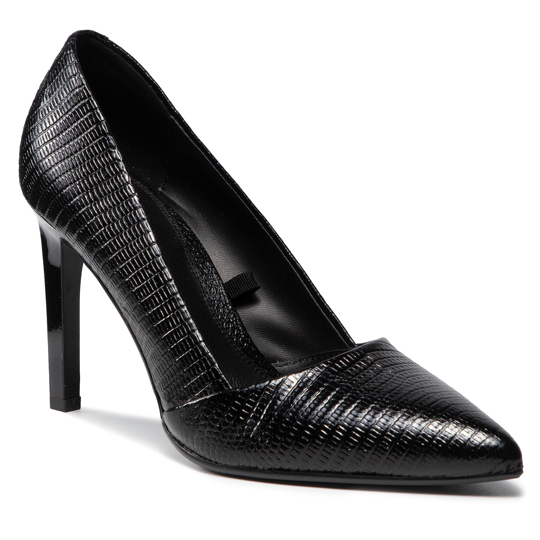 Calvin Klein Обувки на ток Essential Pump 90 Lzrd HW0HW00651 Черен - Pepit.bg