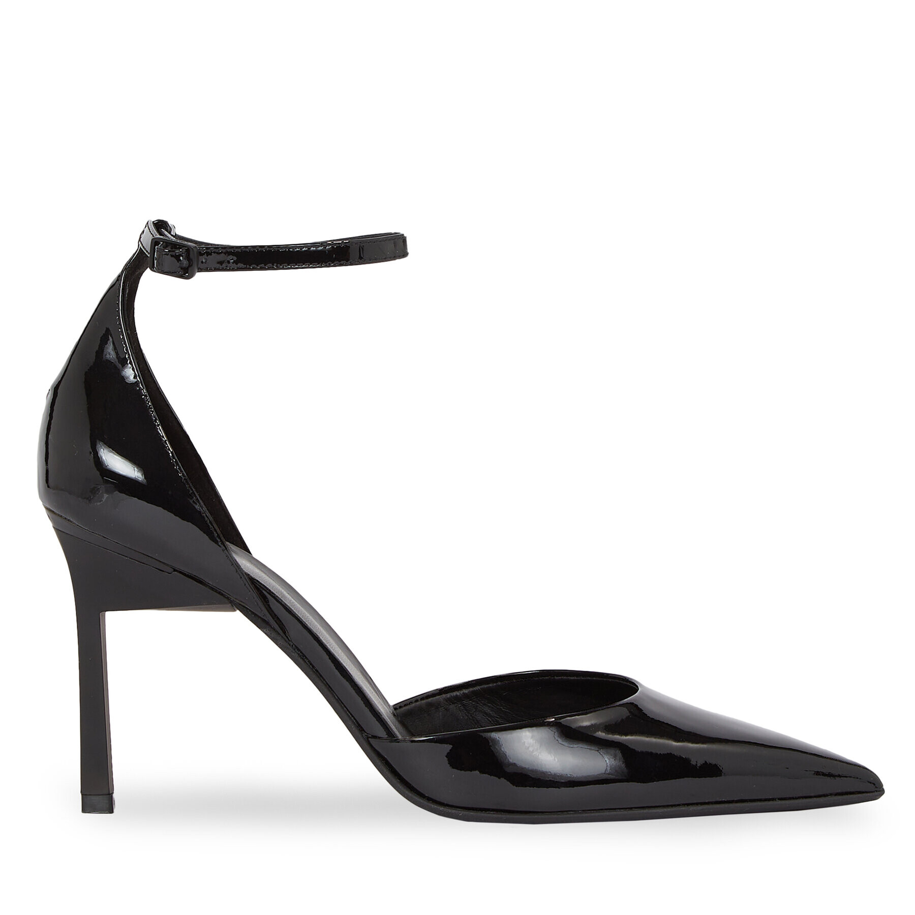 Calvin Klein Обувки на ток Geo Stil Pump W Ankl Strp 90-Pat HW0HW01826 Черен - Pepit.bg