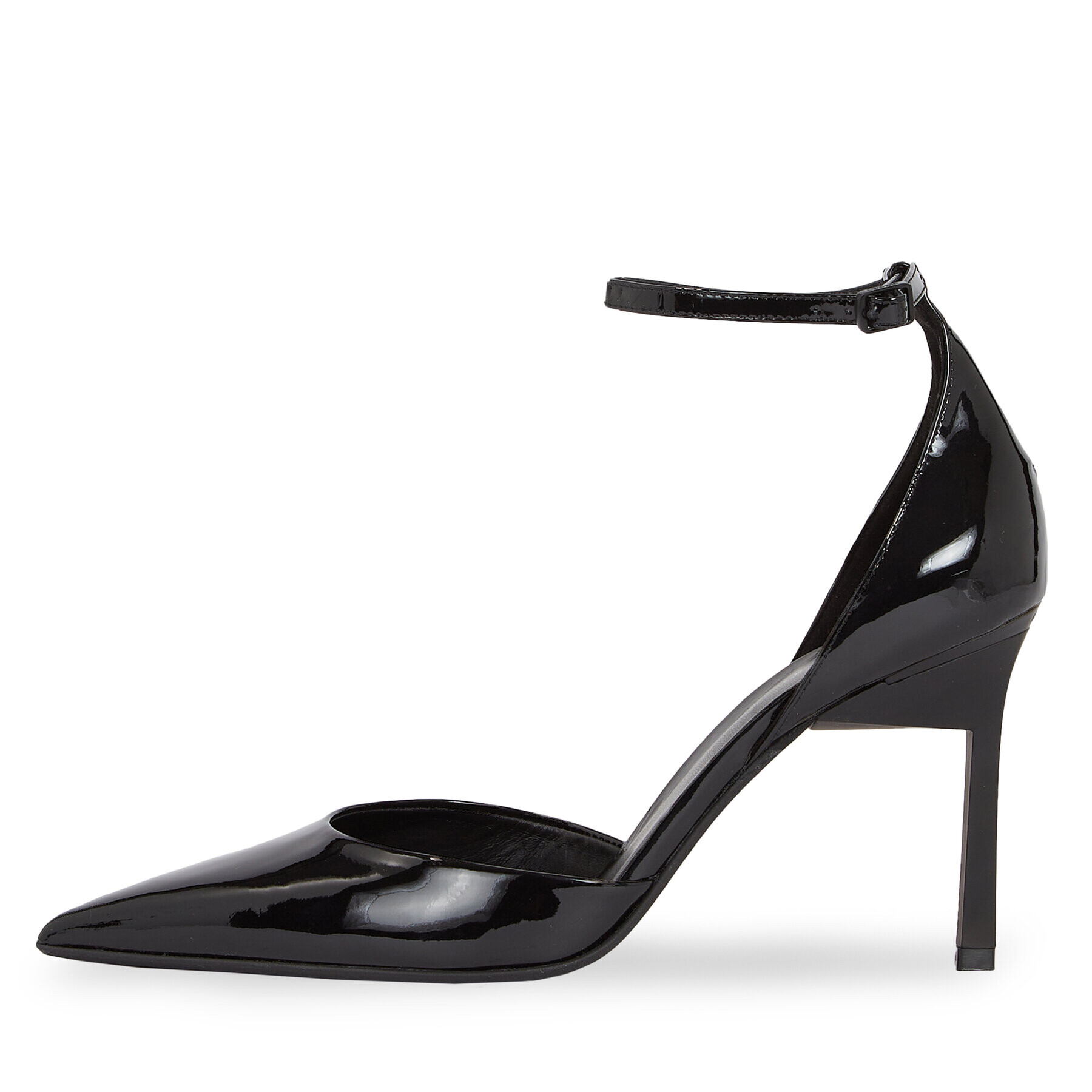 Calvin Klein Обувки на ток Geo Stil Pump W Ankl Strp 90-Pat HW0HW01826 Черен - Pepit.bg