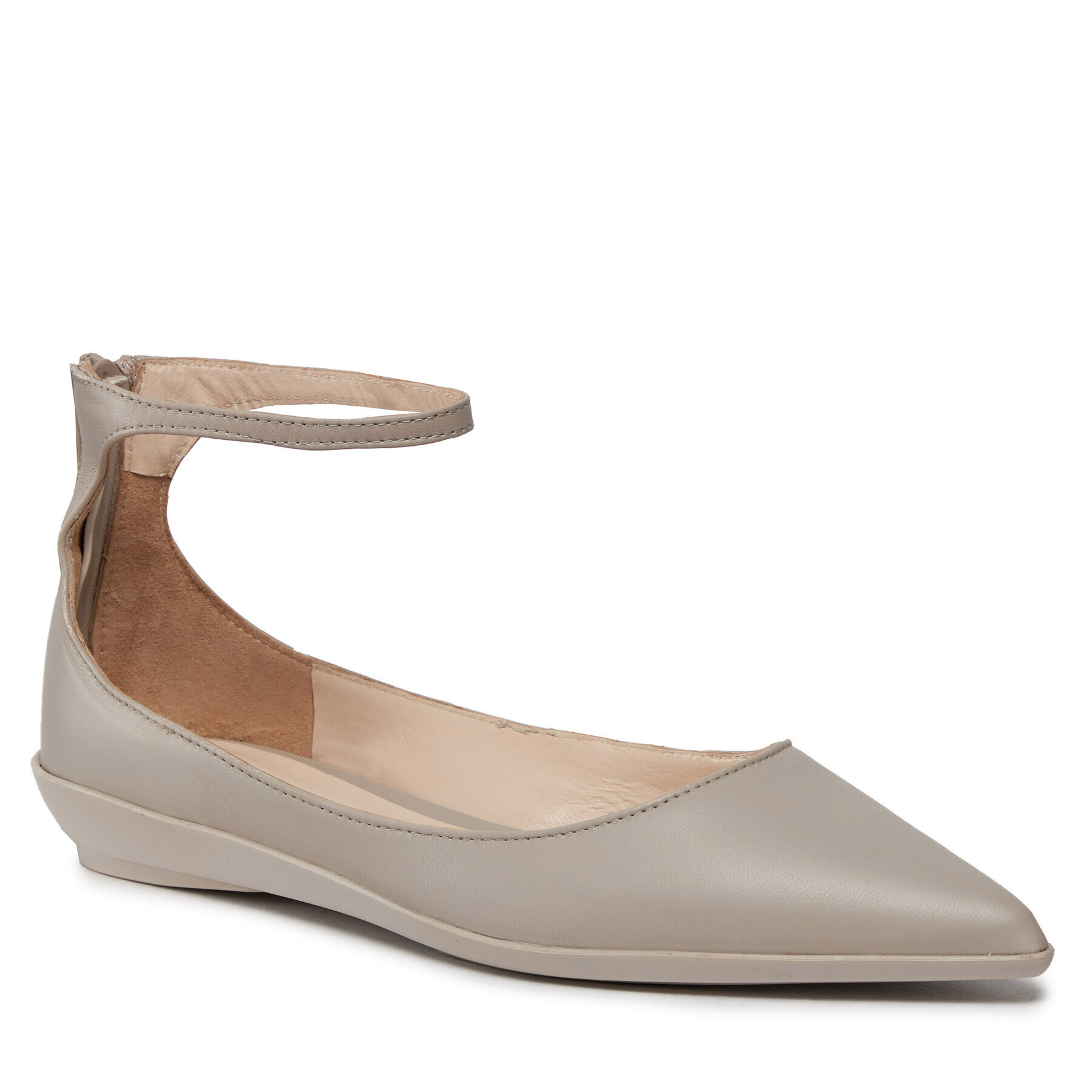 Calvin Klein Обувки Wrapped Ankle Strap Ballerina HW0HW01840 Сив - Pepit.bg