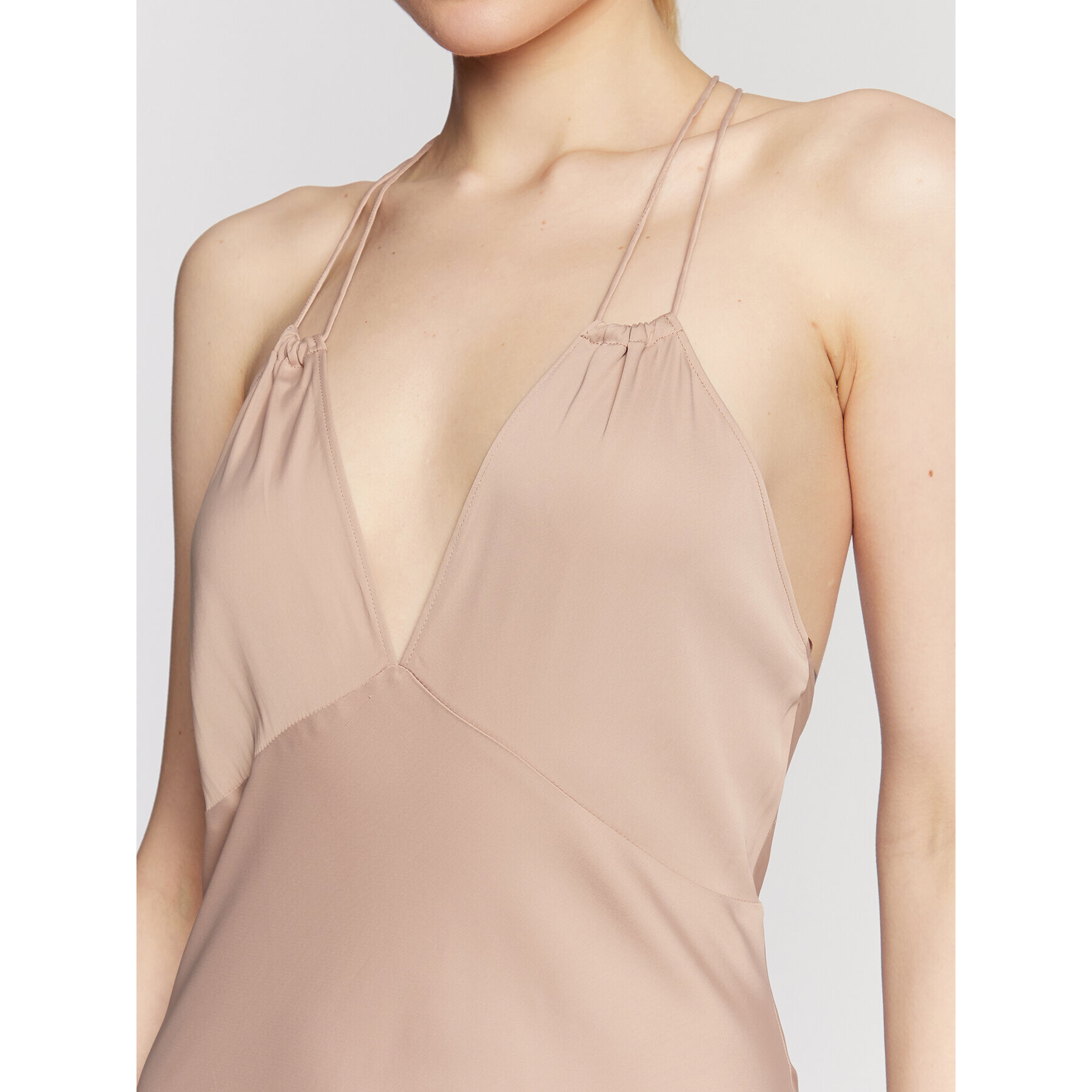 Calvin Klein Официална рокля Shine Slip K20K205019 Бежов Regular Fit - Pepit.bg