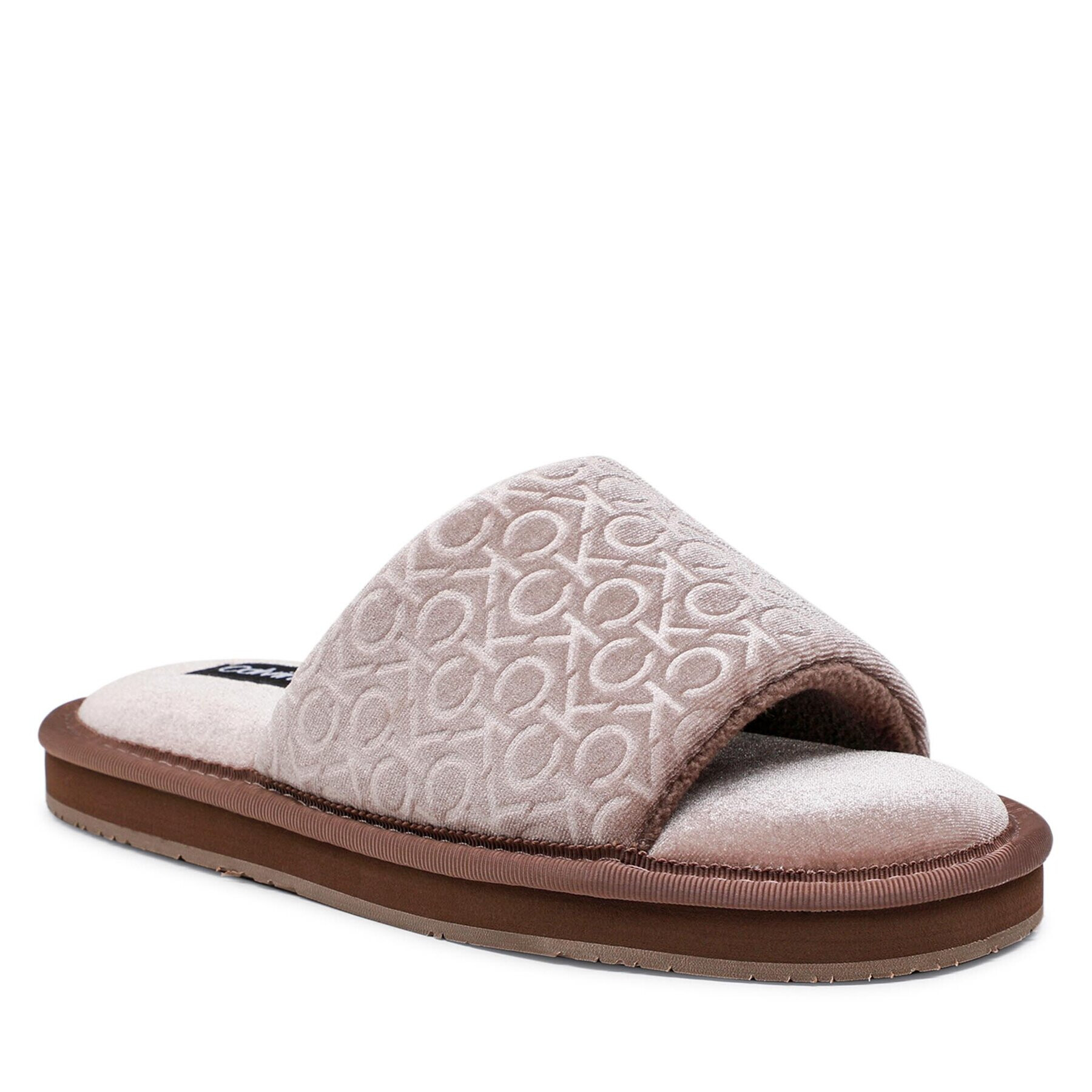 Calvin Klein Пантофи Slipper Flatform Sandal Vel HW0HW01540 Кафяв - Pepit.bg