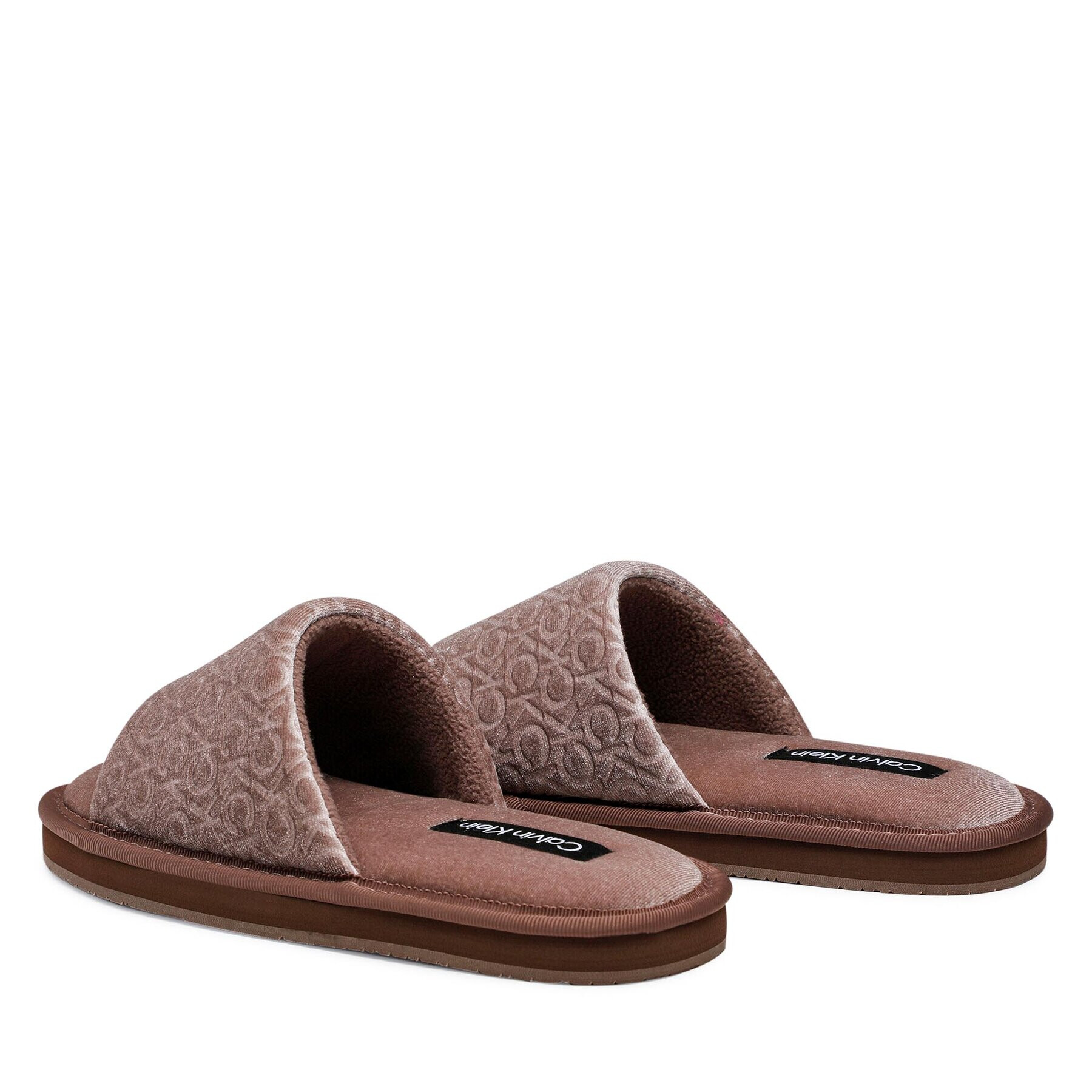 Calvin Klein Пантофи Slipper Flatform Sandal Vel HW0HW01540 Кафяв - Pepit.bg