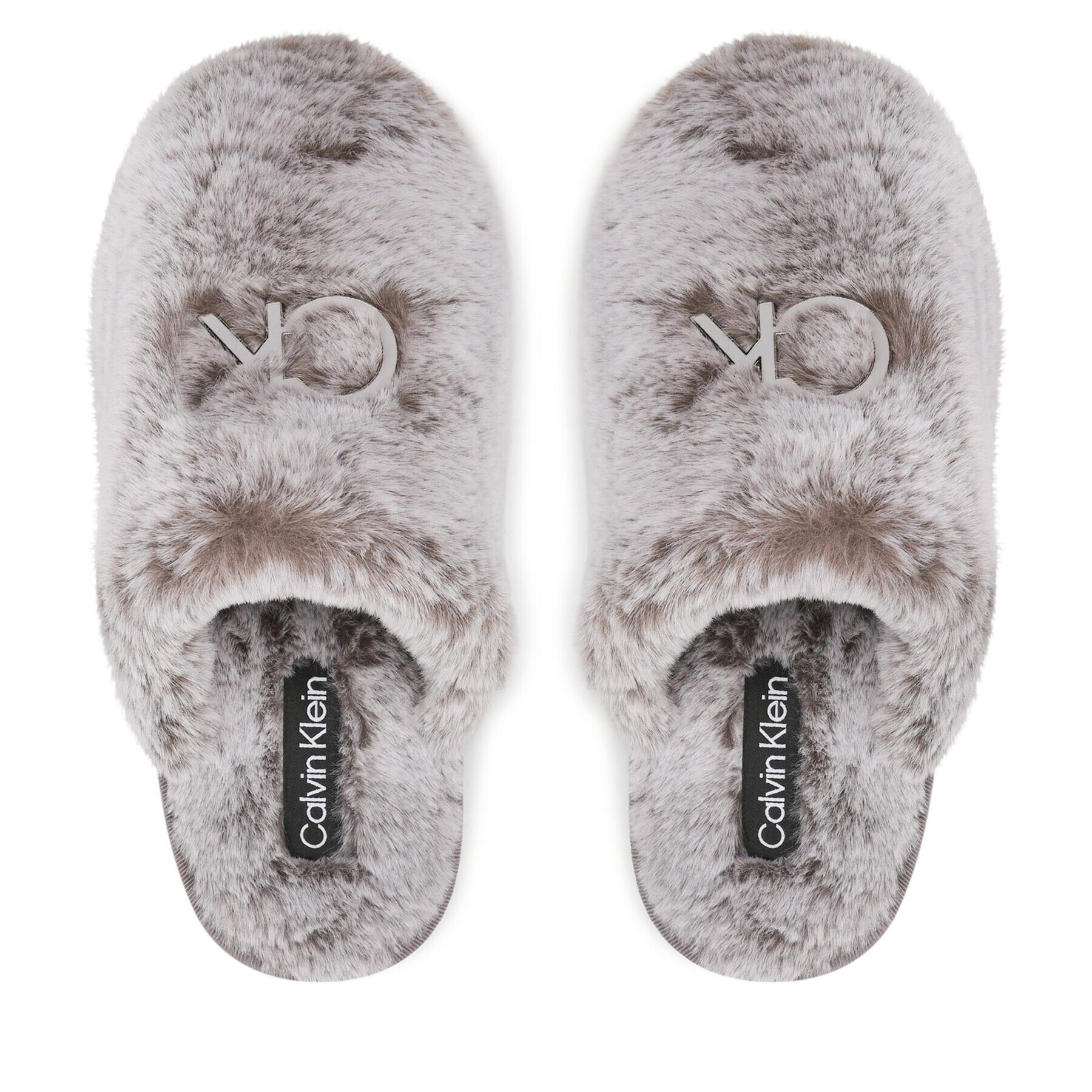 Calvin Klein Пантофи Slipper Mule Fur HW0HW01227 Сив - Pepit.bg