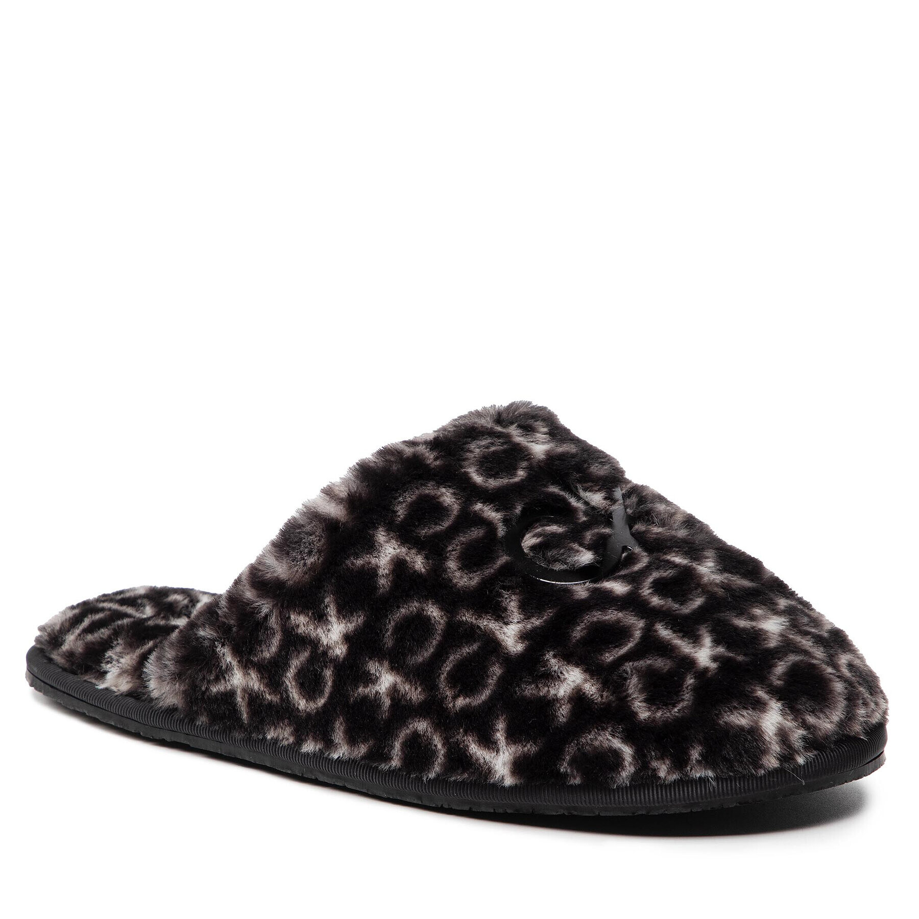Calvin Klein Пантофи Slipper Mule Fur Mono HW0HW00536 Черен - Pepit.bg