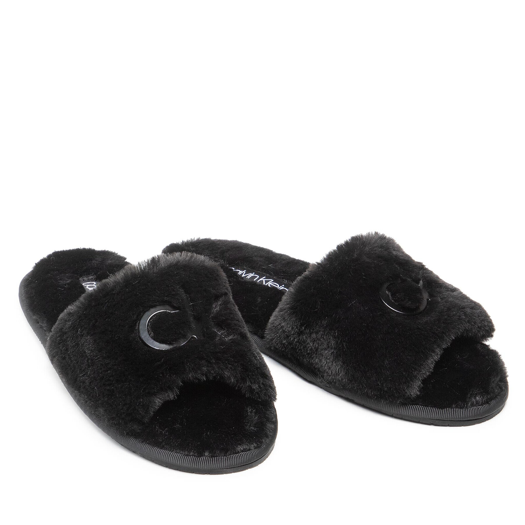 Calvin Klein Пантофи Slipper Sandal Fur HW0HW00634 Черен - Pepit.bg