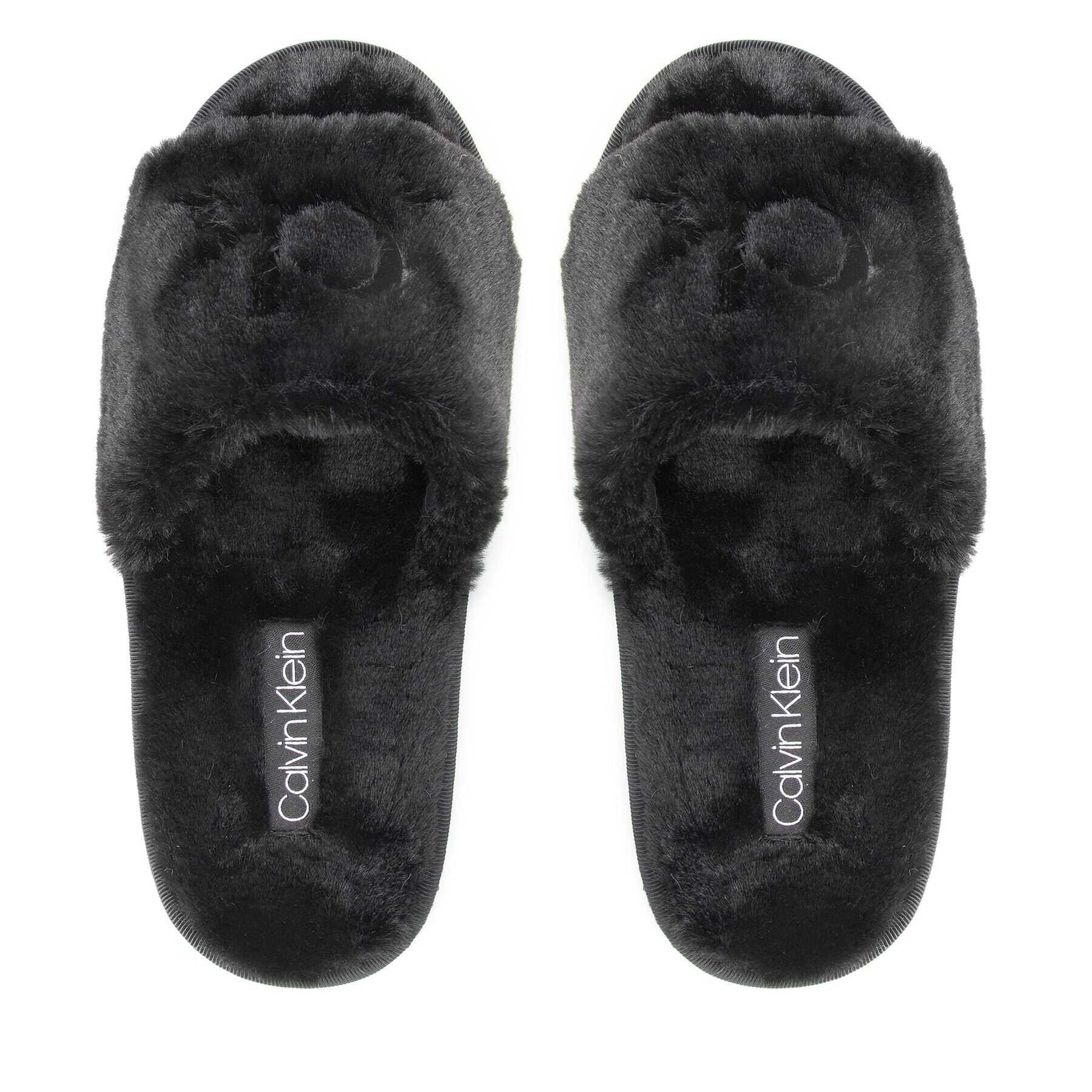 Calvin Klein Пантофи Slipper Sandal Fur HW0HW00634 Черен - Pepit.bg