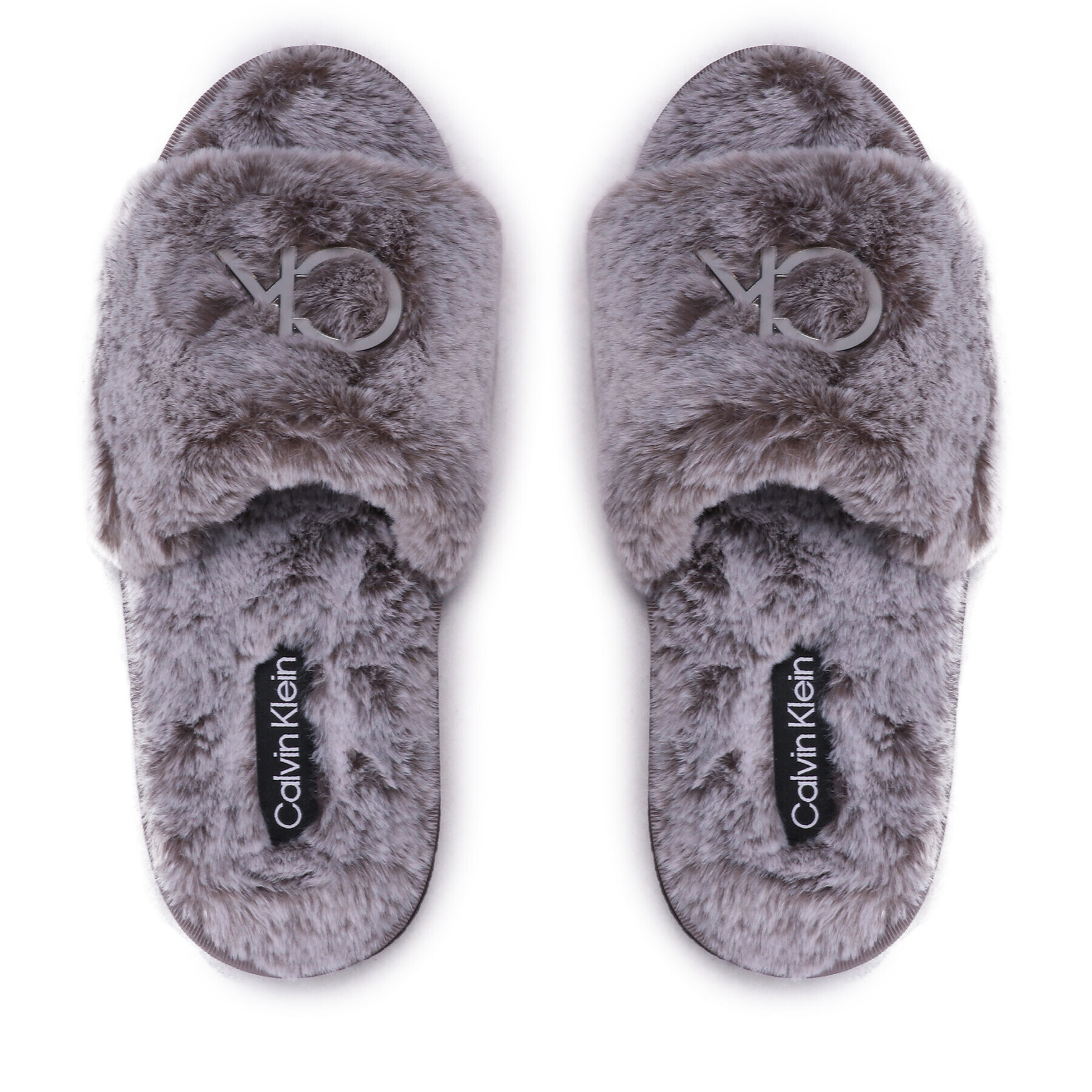 Calvin Klein Пантофи Slipper Sandal Fur HW0HW01226 Сив - Pepit.bg