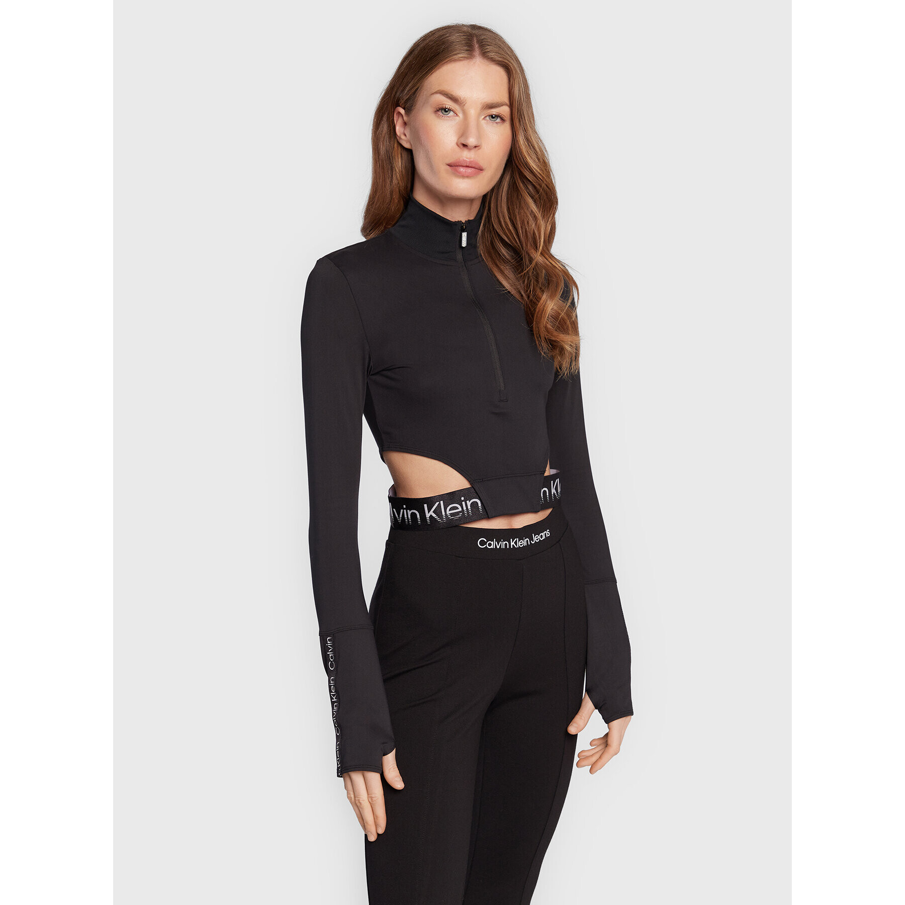 Calvin Klein Performance Блуза 00GWF2K200 Черен Slim Fit - Pepit.bg