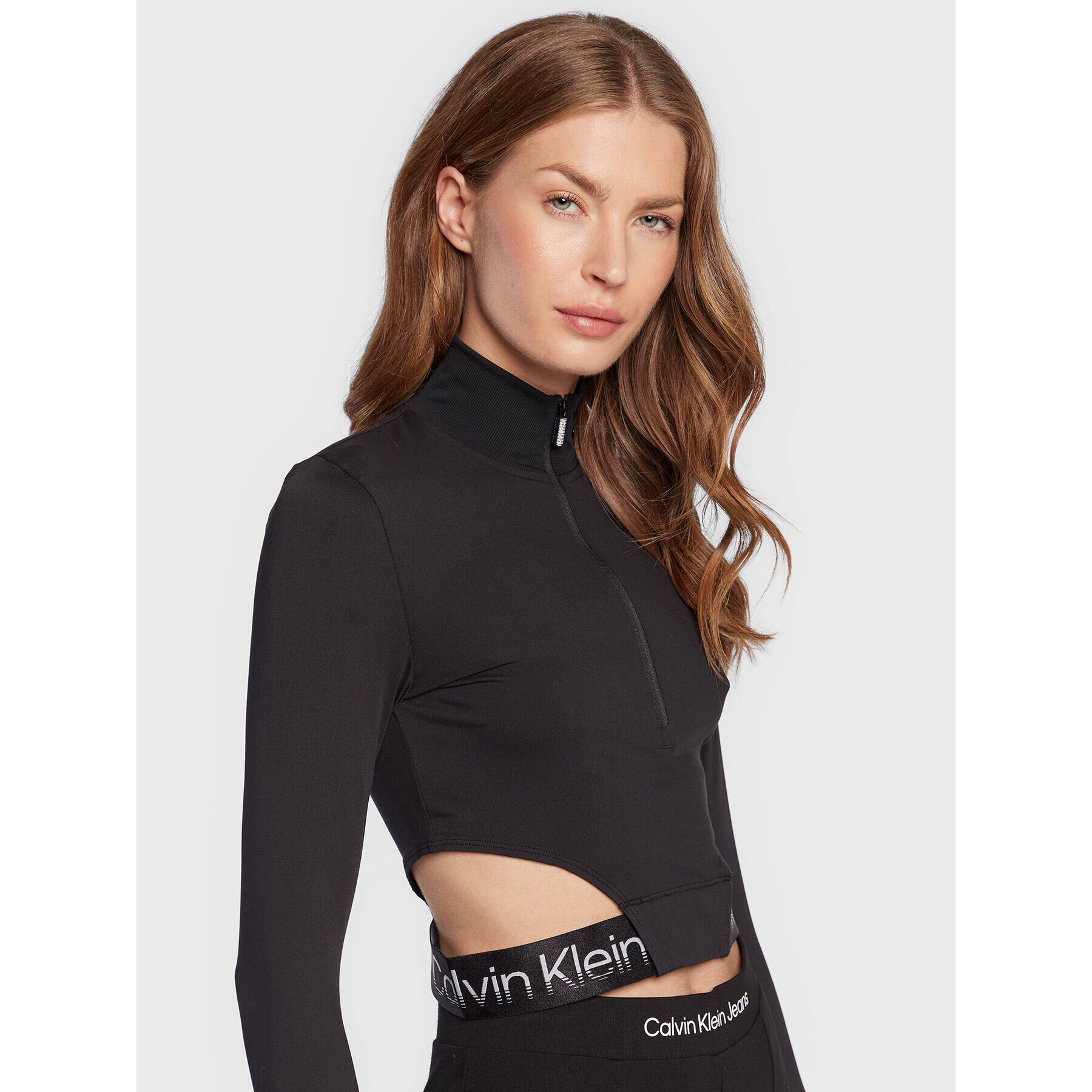 Calvin Klein Performance Блуза 00GWF2K200 Черен Slim Fit - Pepit.bg